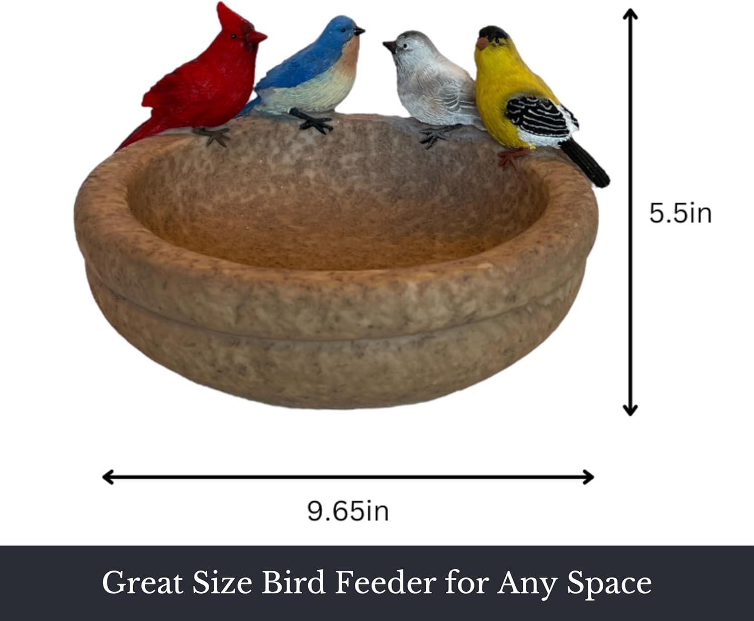 Backyard Birds Resin Platform Bird Bath and Feeder