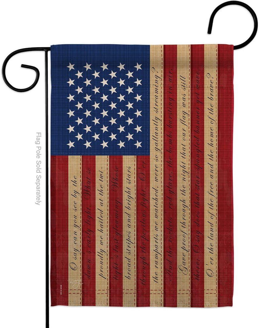 Breeze Decor G161050-BO Star Spangled Americana Patriotic Impressions Decorative Vertical 13" x 18.5" Double Sided Garden Flag