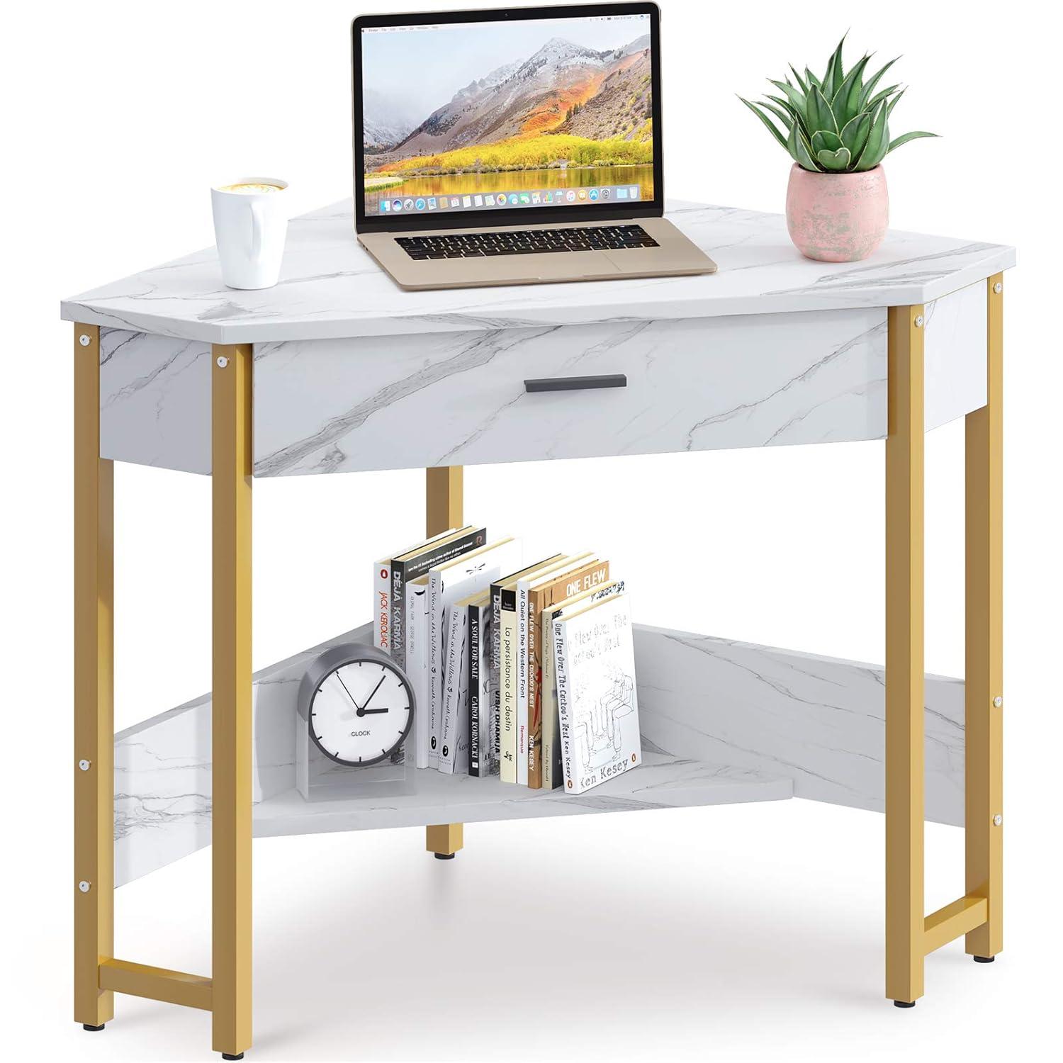ODK Corner Metal Base Writing Desk