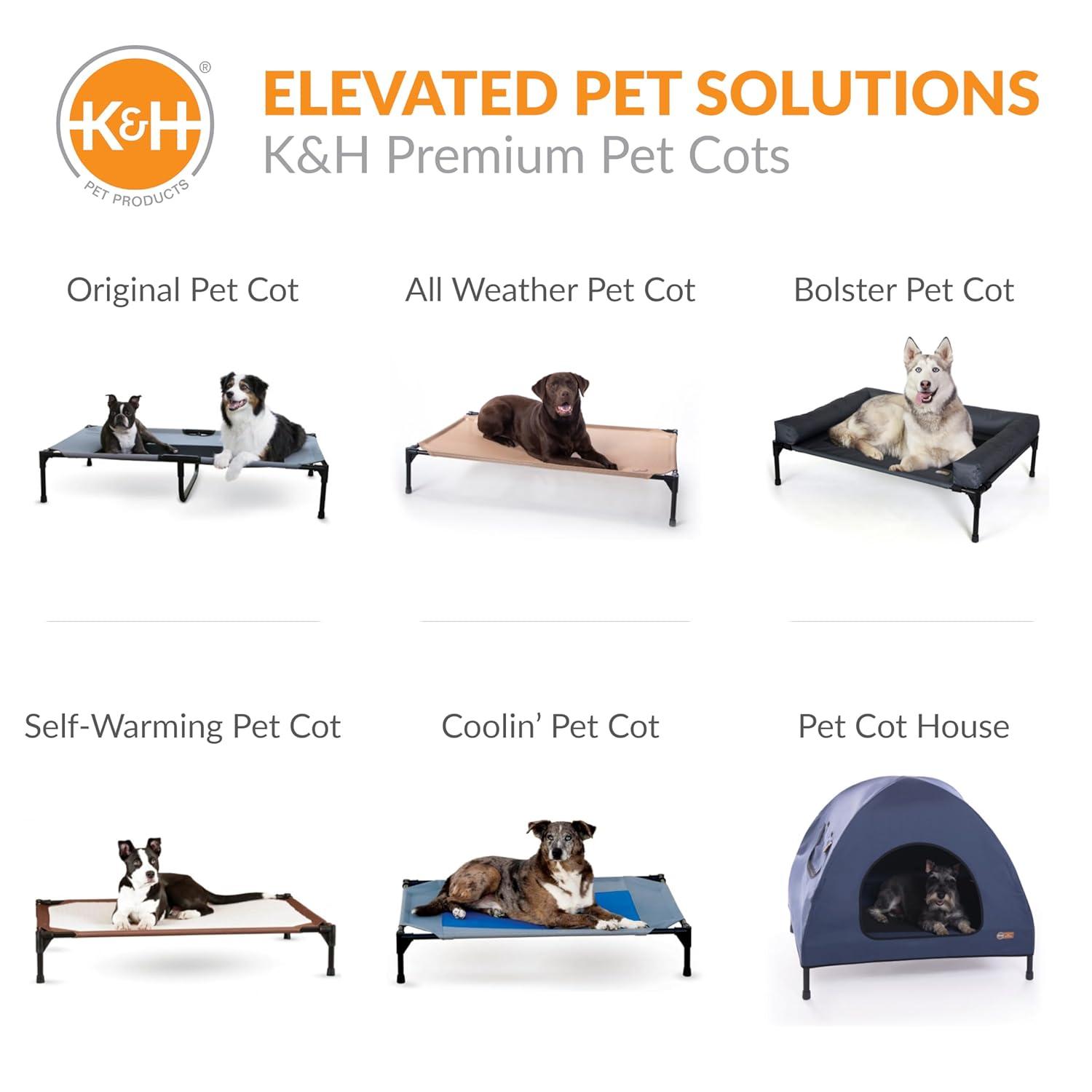 K&H Pet Products Original Pet Cot Replacement Cover (Cot Sold Separately) Gray/Black Mesh X-Large 50 X 32 Inches