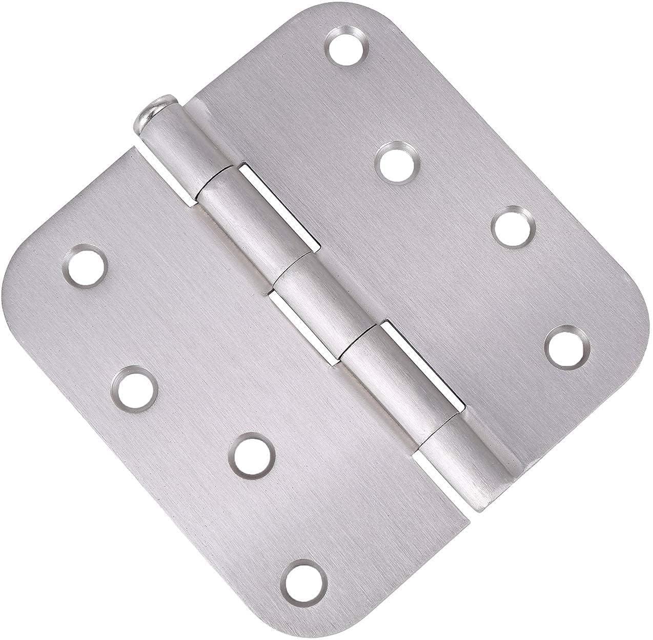 18-Pack Satin Nickel 4" x 4" Rounded Door Hinges