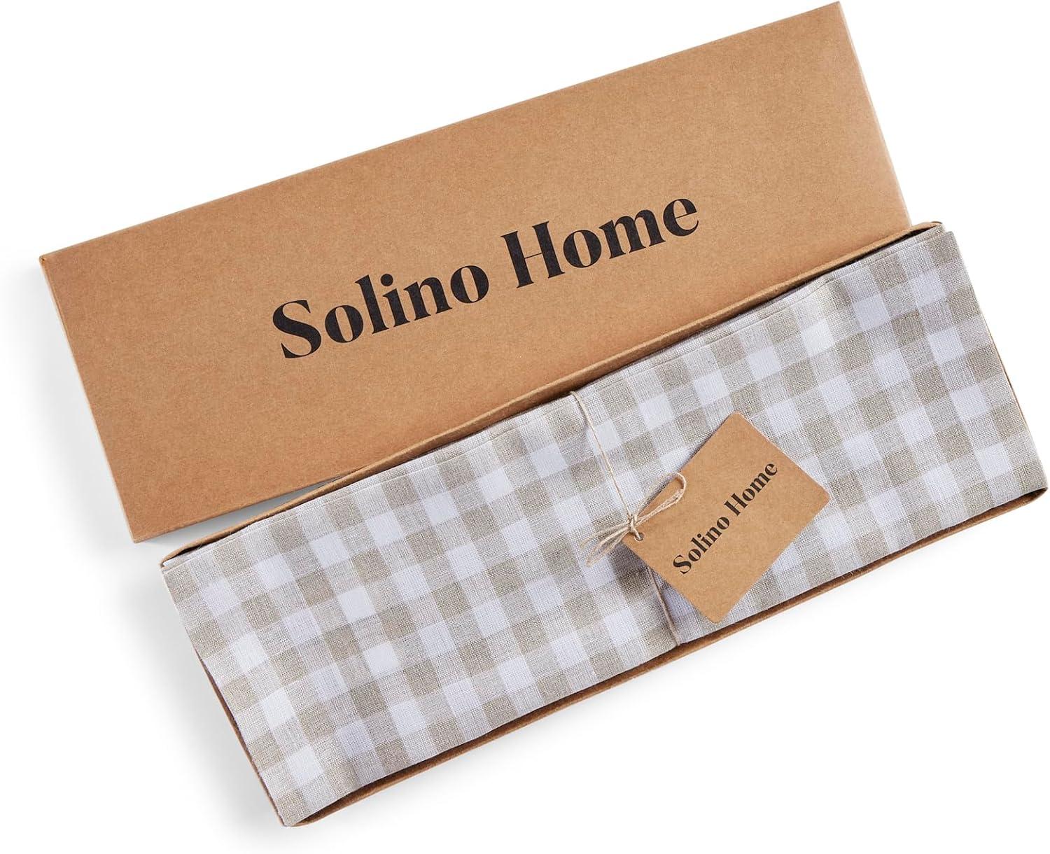 Solino Home Gingham Checks - 100% Pure Linen Placemats (Set of 4)
