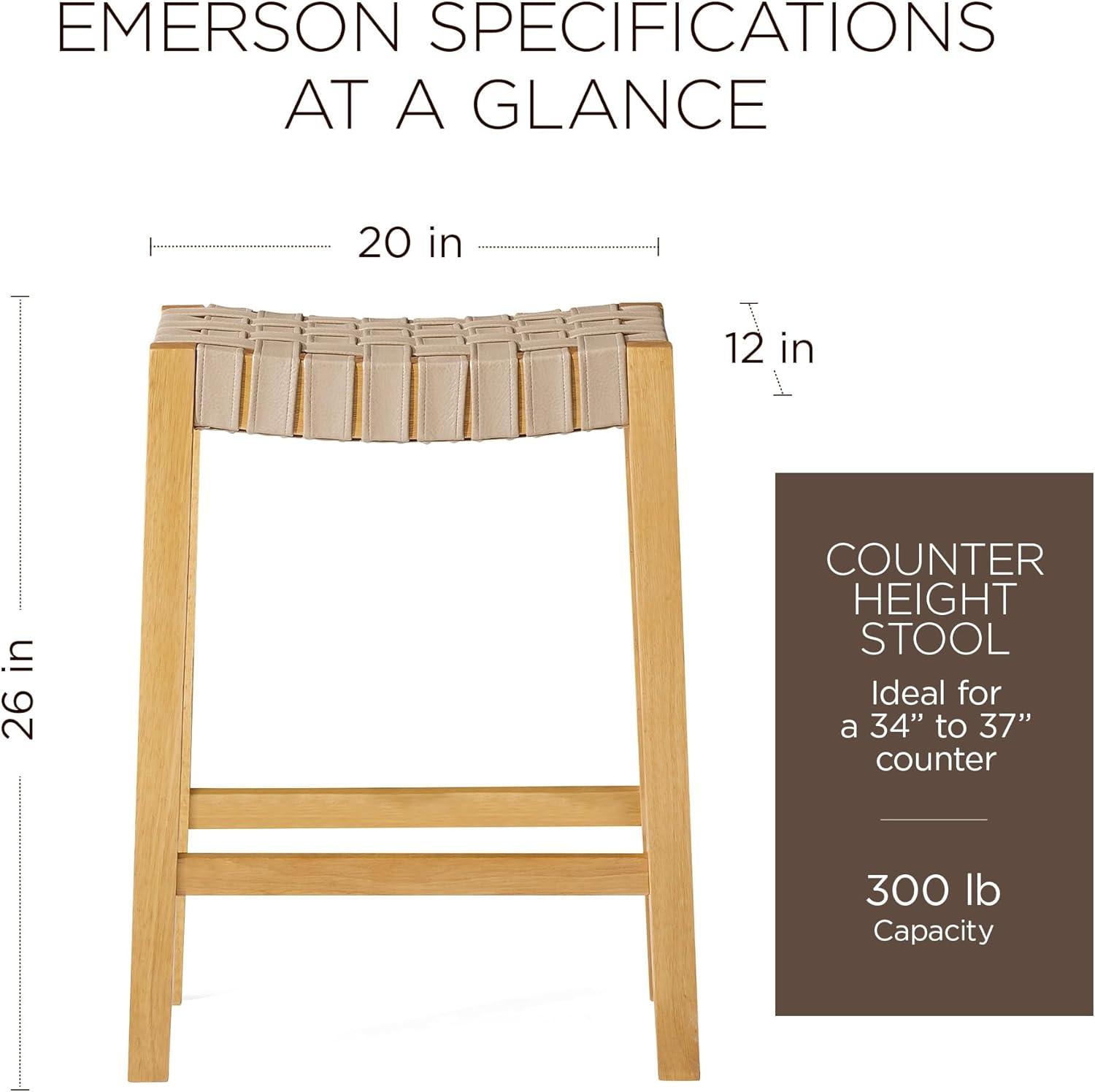 Maven Lane Emerson Kitchen Stool with Vegan Leather Upholstery