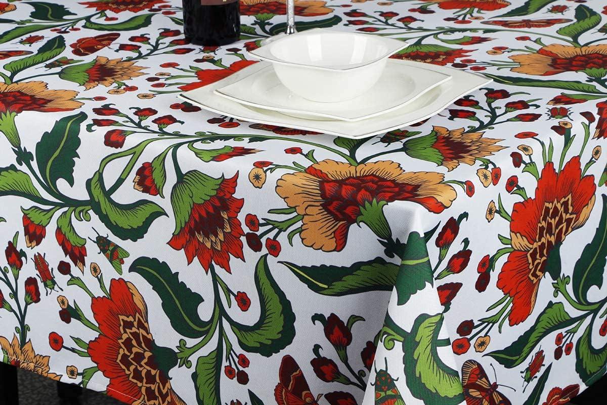 Vintage Floral Waterproof Polyester Round Tablecloth