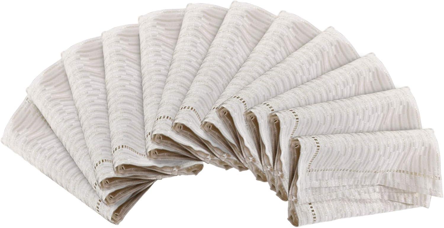 Linette Hemstitched Cotton Table Napkins Set of 12