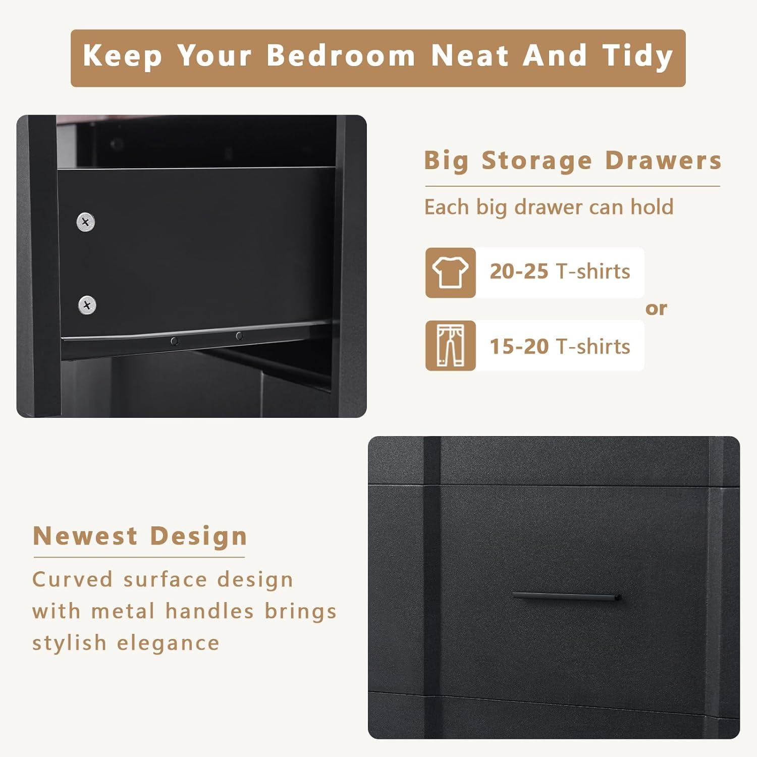 Ebern Designs Farmhouse Cherry Red Curved Tall 4 Drawers Dresser for Bedroom, 4 Chest of Drawers for Closet