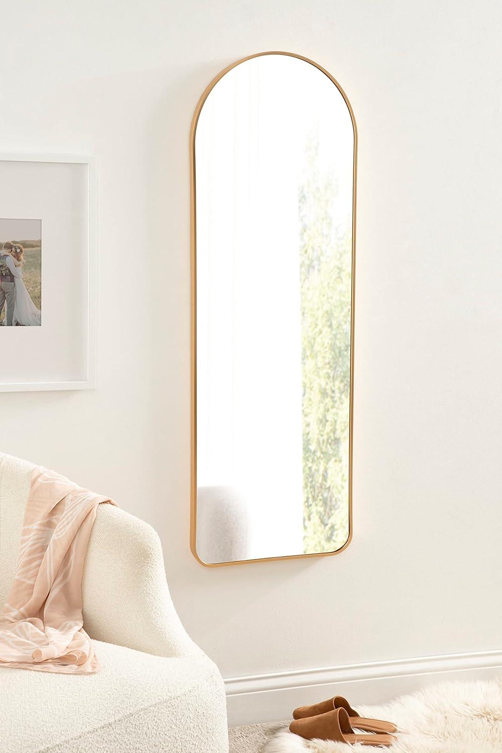 Kate and Laurel Zayda Metal Arch Mirror, 16x48, Gold