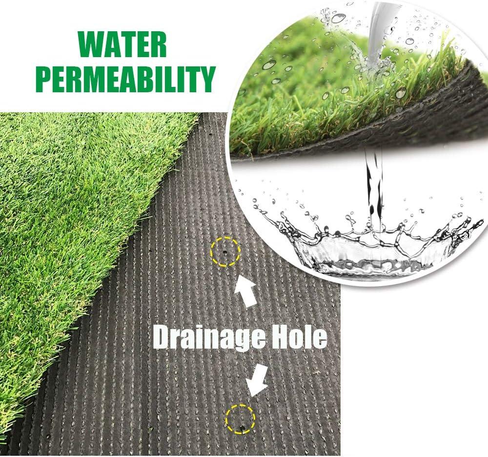 Artificial Grass Lawn Turf 4 FT x 7 FT(28 Square FT) 0.8inch Realistic Synthetic Grass Mat, Indoor Outdoor Garden Lawn Landscape for Pets,Fake Faux Grass Rug with Drainage Holes