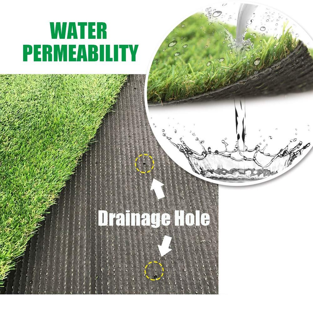 Artificial Grass Lawn Turf 4 FT x 7 FT(28 Square FT) 0.8inch Realistic Synthetic Grass Mat, Indoor Outdoor Garden Lawn Landscape for Pets,Fake Faux Grass Rug with Drainage Holes