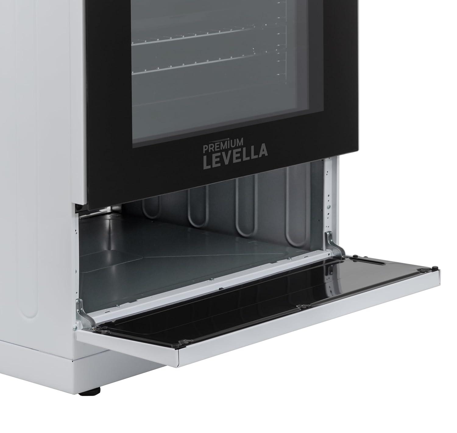 Premium Levella PREV2405VW 24" Vitroceramic Cooktop Electric Range with 4 Burners and 2.4 Cu. Ft. Single Convection Oven - White