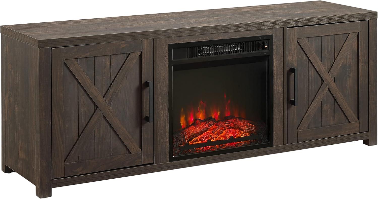 58" Gordon Low Profile TV Stand for TVs up to 65" with Fireplace Dark Walnut - Crosley
