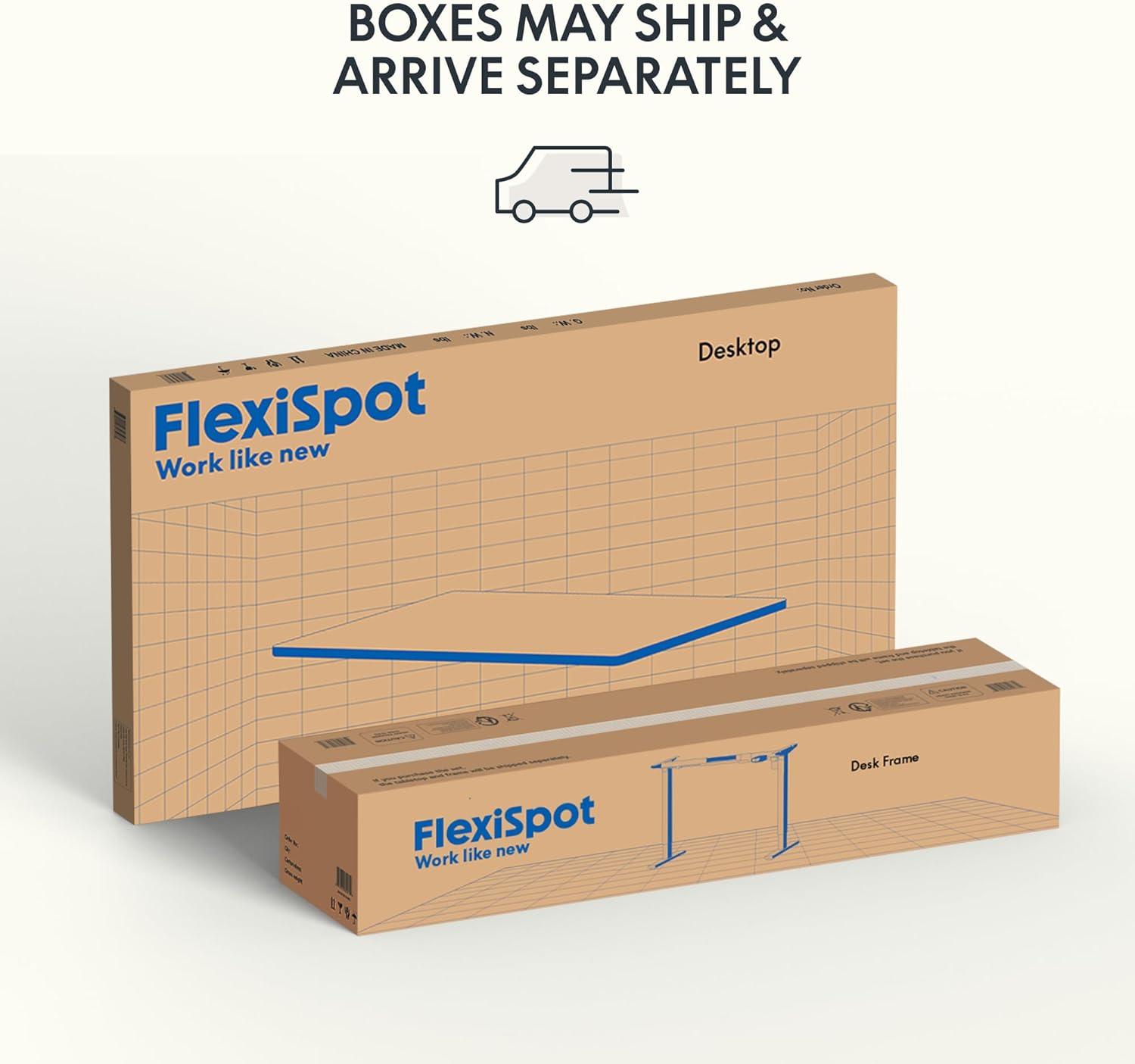 FLEXISPOT EN1 Whole-Piece Standing Desk 40" x 24" Electric Small Desk Height Adjustable Desk Sit Stand Desk Home Office Table (Black Frame + Maple Top, 2 Packages)