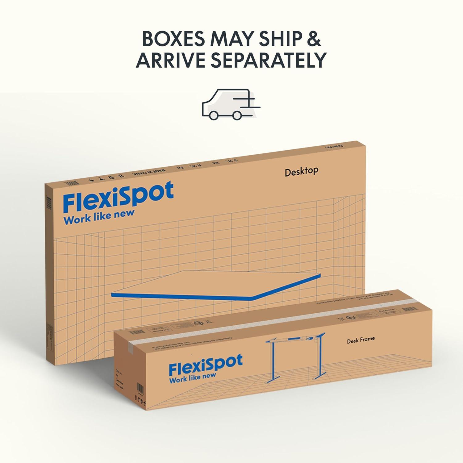 FLEXISPOT EN1 Whole-Piece Standing Desk 40" x 24" Electric Small Desk Height Adjustable Desk Sit Stand Desk Home Office Table (Black Frame + Maple Top, 2 Packages)