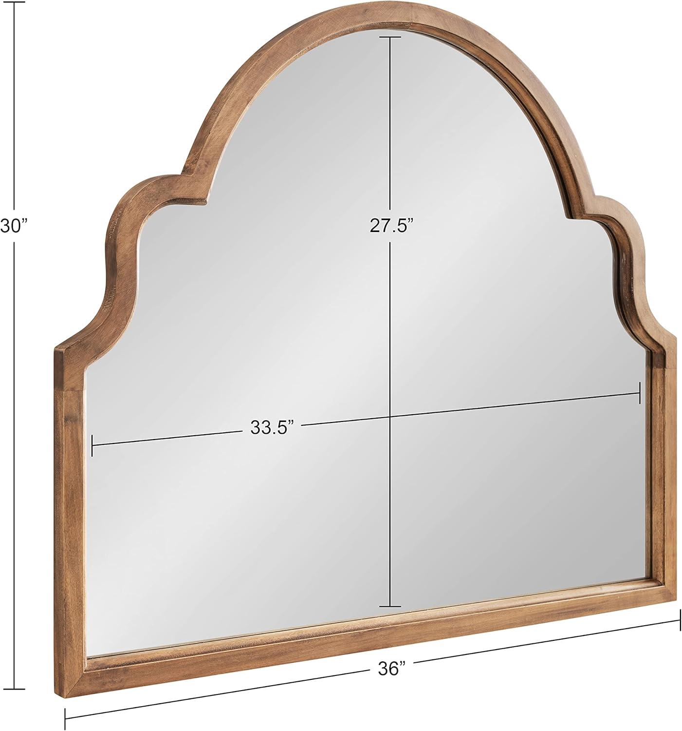 Kate and Laurel Hogan Wood Arch Mirror, 36x30, Rustic Brown