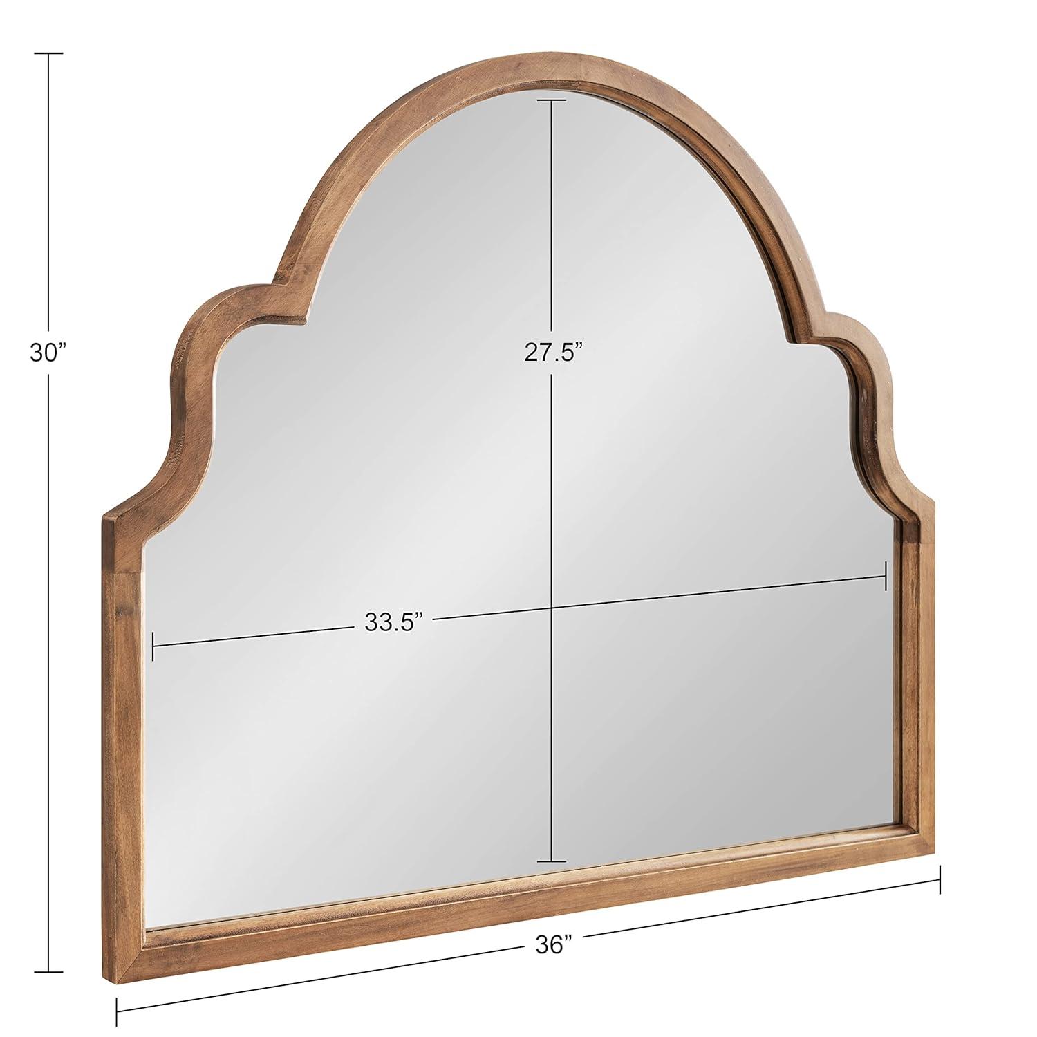 Kate and Laurel Hogan Wood Arch Mirror, 36x30, Rustic Brown