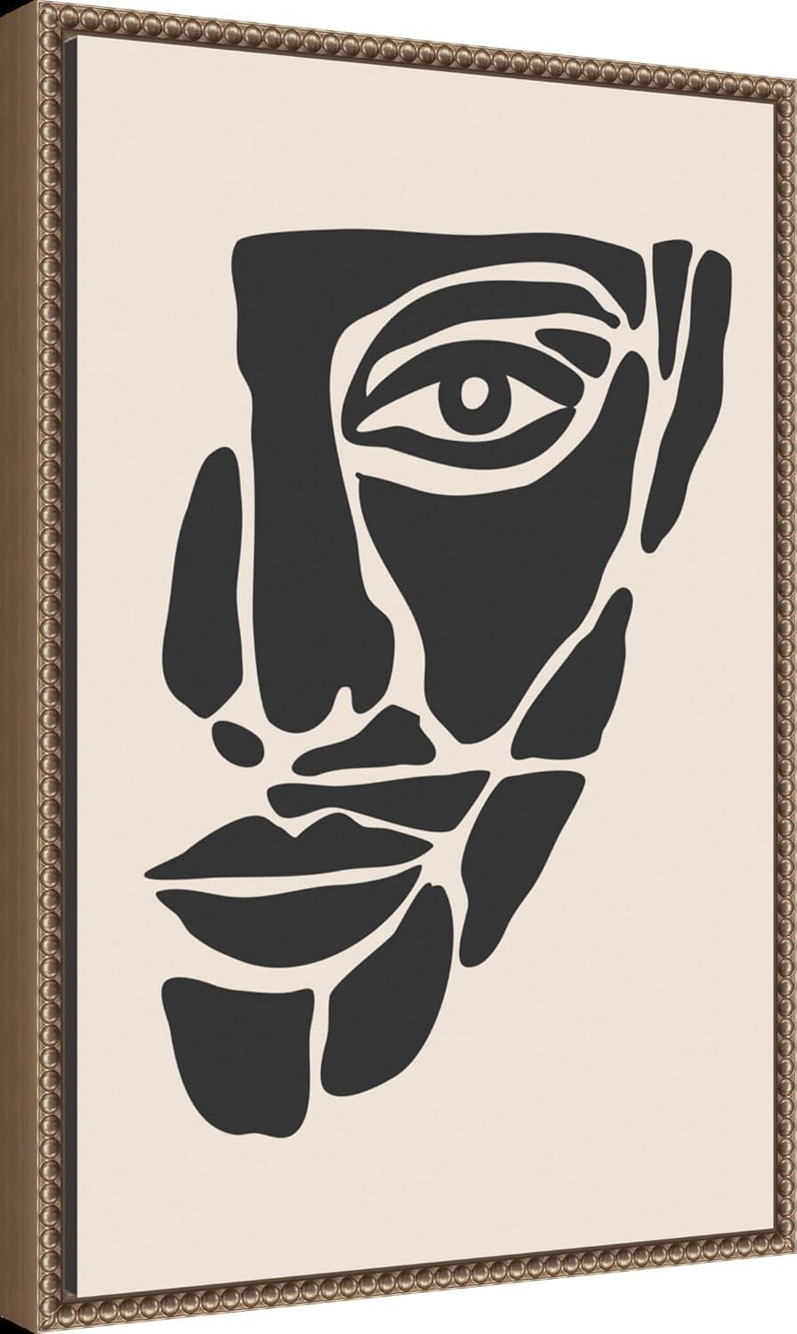 Amanti Art Abstract Face Series #2 by Jay Stanley Canvas Wall Art Print Framed 16 x 23-in.