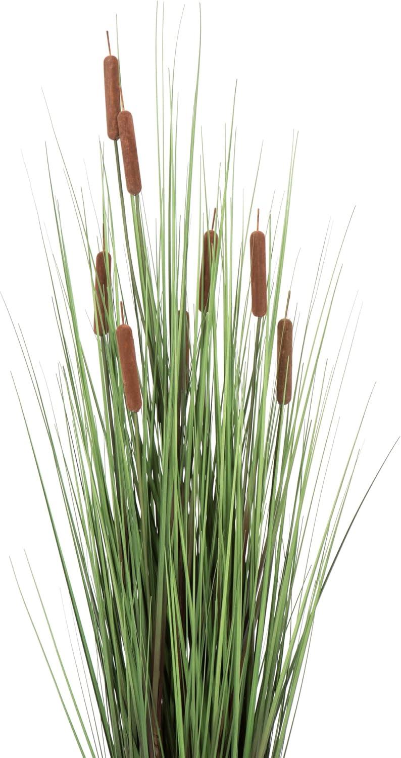 Artificial Grass with 8 Cattails Potted (48") Brown - Vickerman