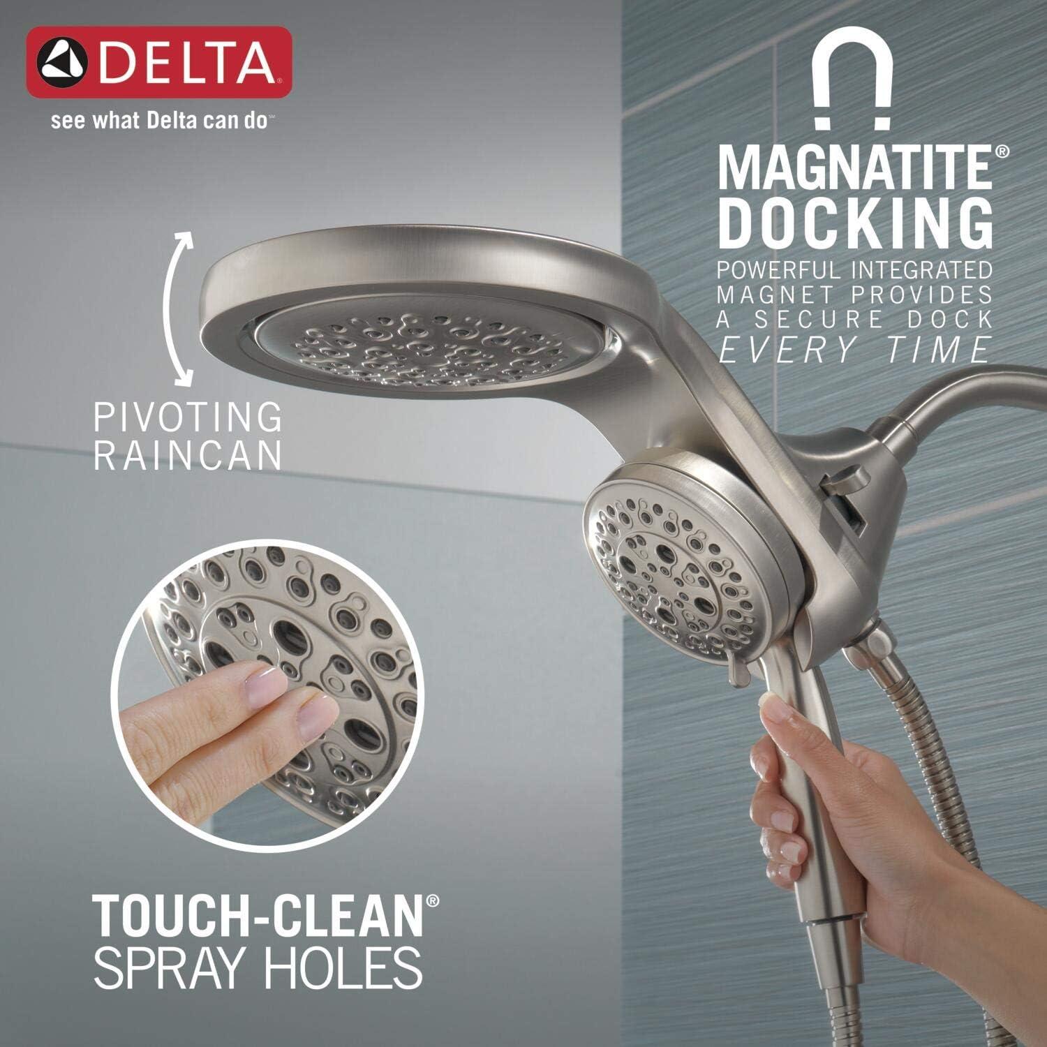 HydraChoice Hydrorain 5 Spray Dual Shower Head and Handheld Shower with H2Okinetic 1.75 GPM