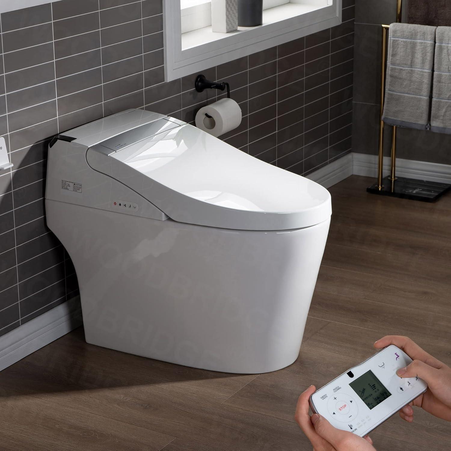 Auto Open/Close Smart Bidet Toilet with Built-in Tank, ADA Height, Auto/Blackout Flush, Heated Seat