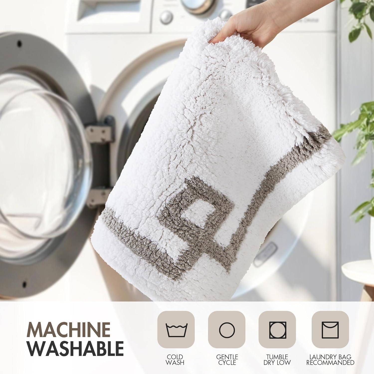 Madison Park 100% Cotton Tufted Bath Rug with Non-Slip Backing