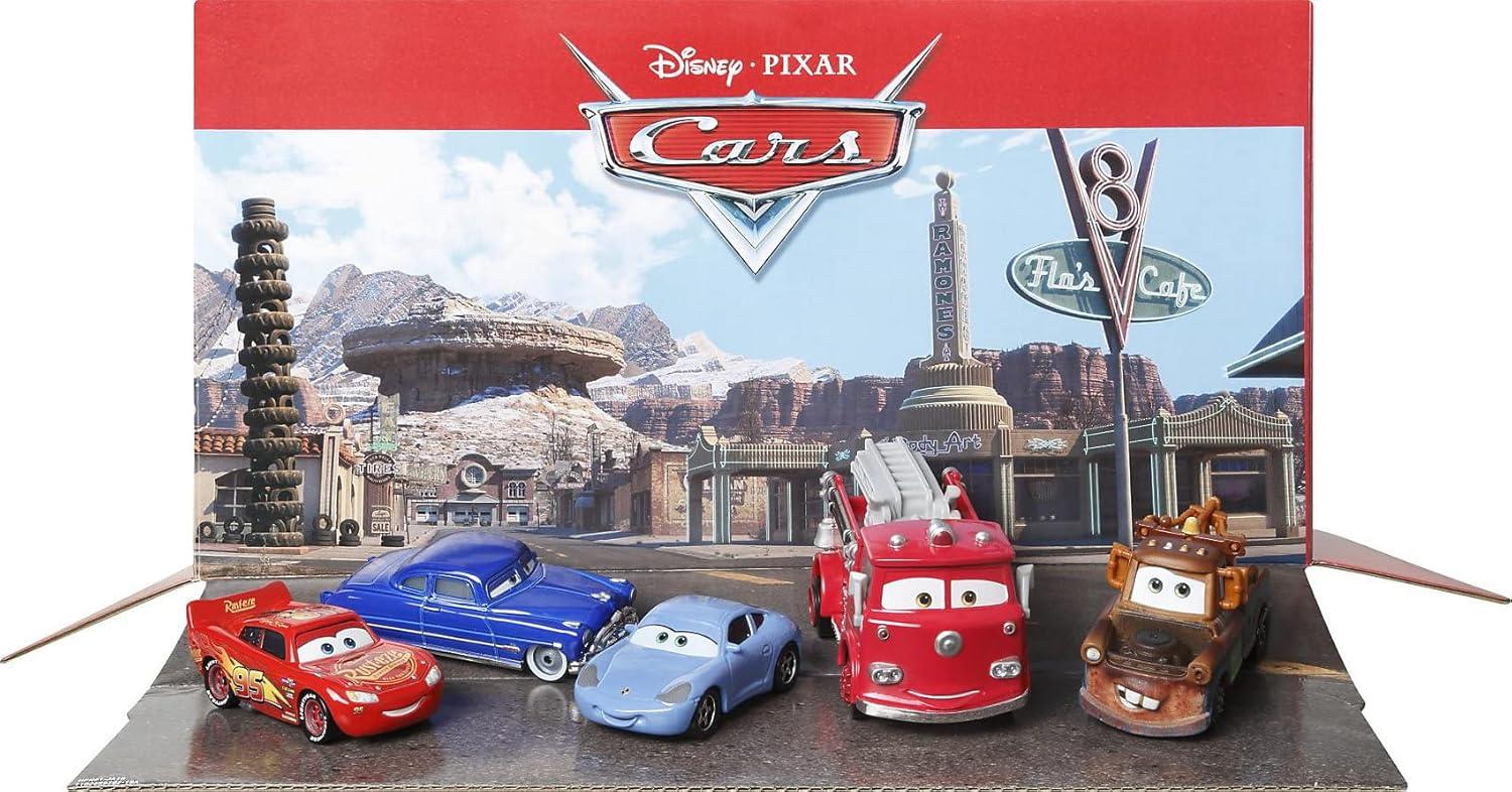 Disney Pixar Cars Vehicle 5-Pack Collection with 4 Character Toy Cars & 1 Red Fire Truck