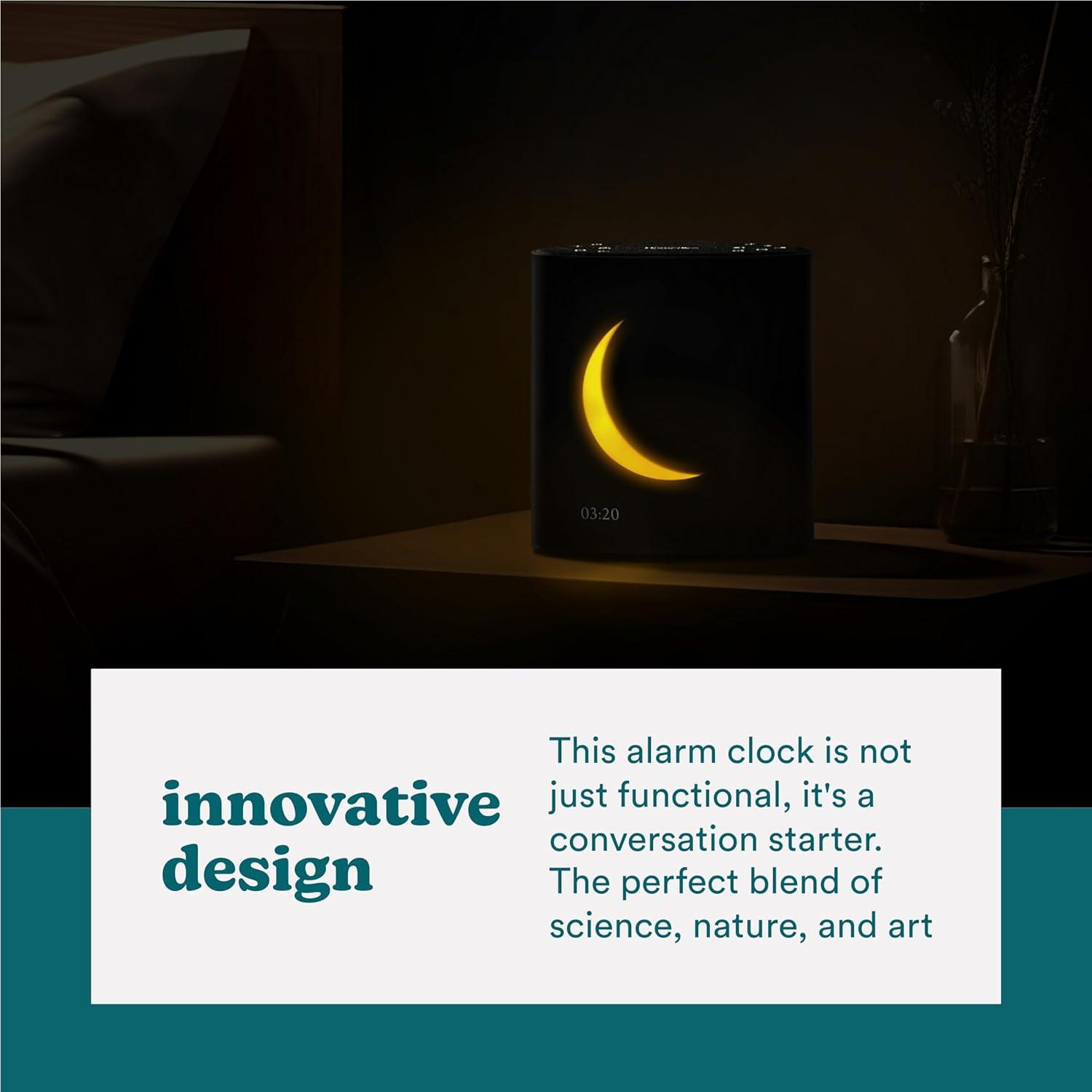 Homedics Sound Sleep Moon Dream Sound Machine & Clock, Moon display mirrors lunar cycles to enhance sleep, 18 Sounds
