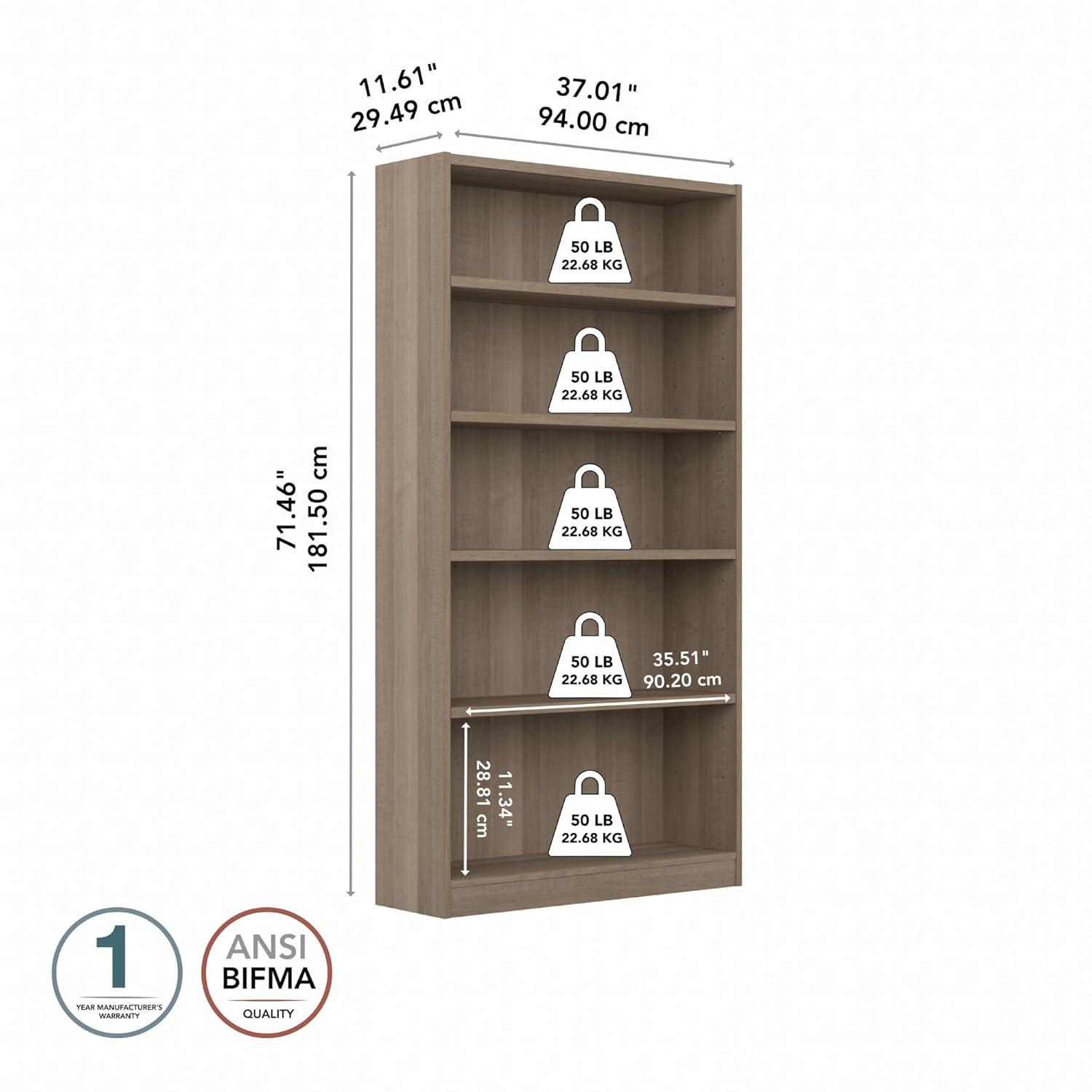 Bush Furniture Universal Tall 5 Shelf Bookcase