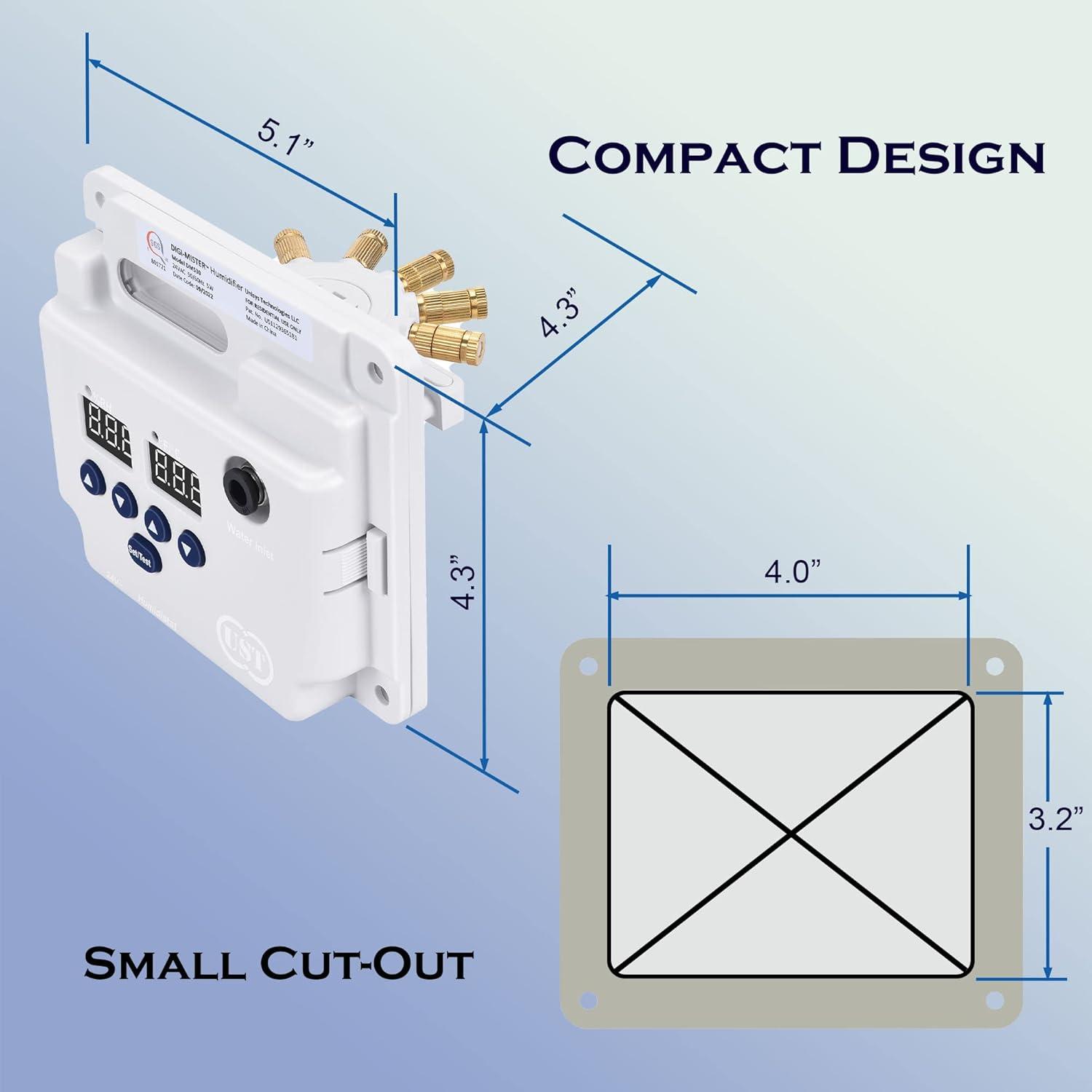 DIGI MISTER Evaporative Duct Mount Whole House Furnace Humidifier, Atomizing Cool Mist Variable Capacities for Homes and Offices from 1000 to 3500 sq. ft.