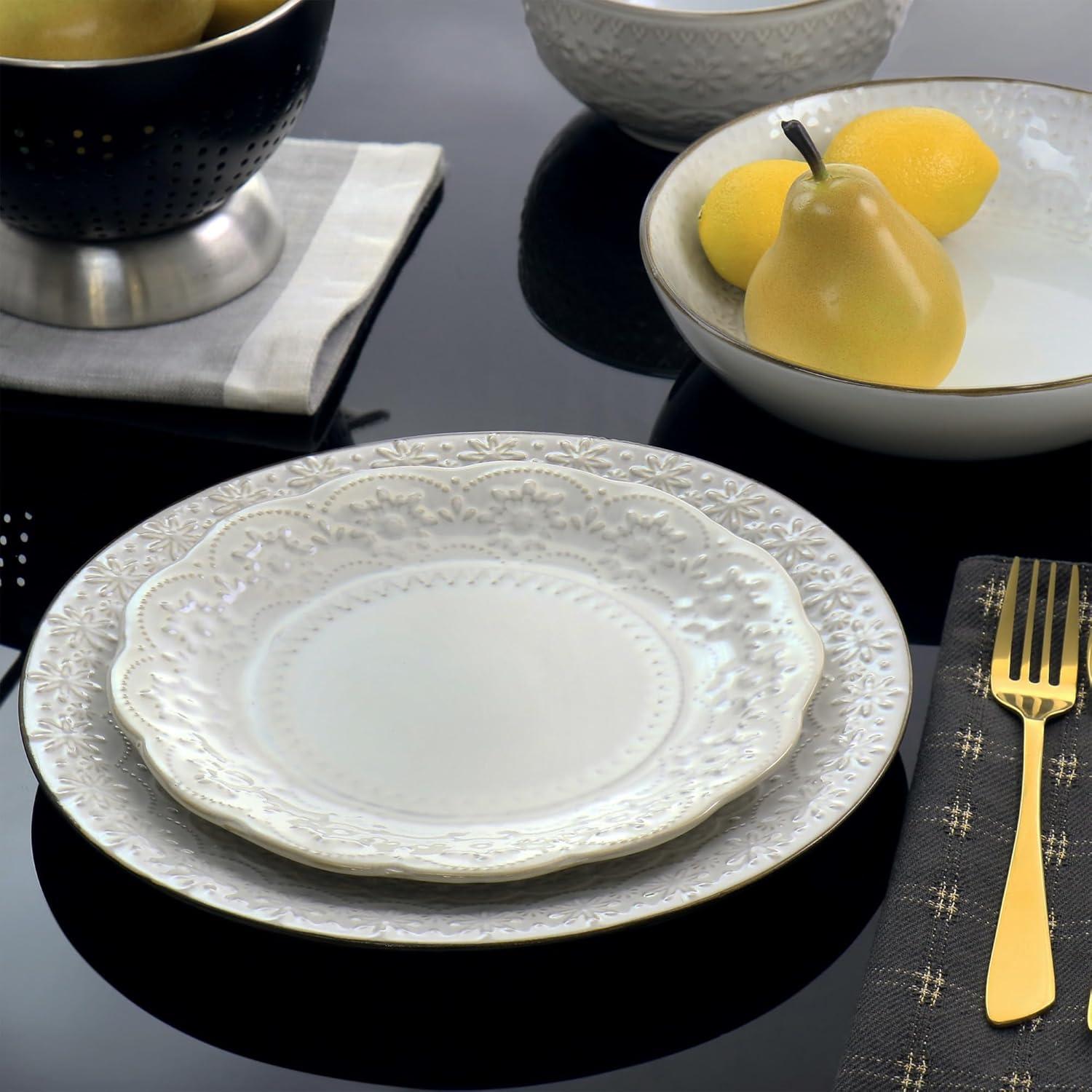 Elama 16 Piece Stoneware Dinnerware Set - Service for 4