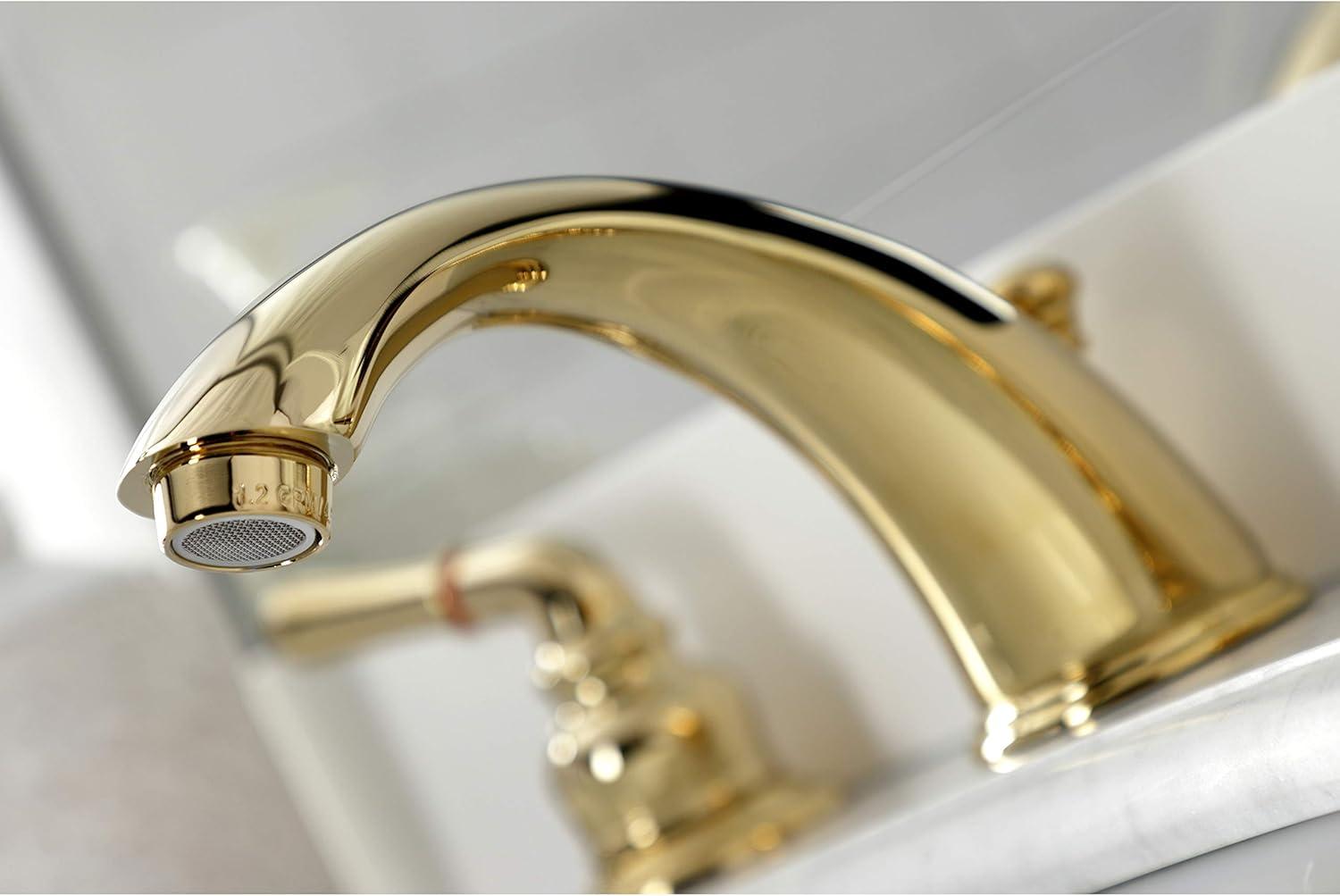 Kingston Brass KB962B Kingston Brass Magellan Two-Handle 3-Hole Deck Mount Widespread Bathroom Faucet with Brass Pop-Up Drain