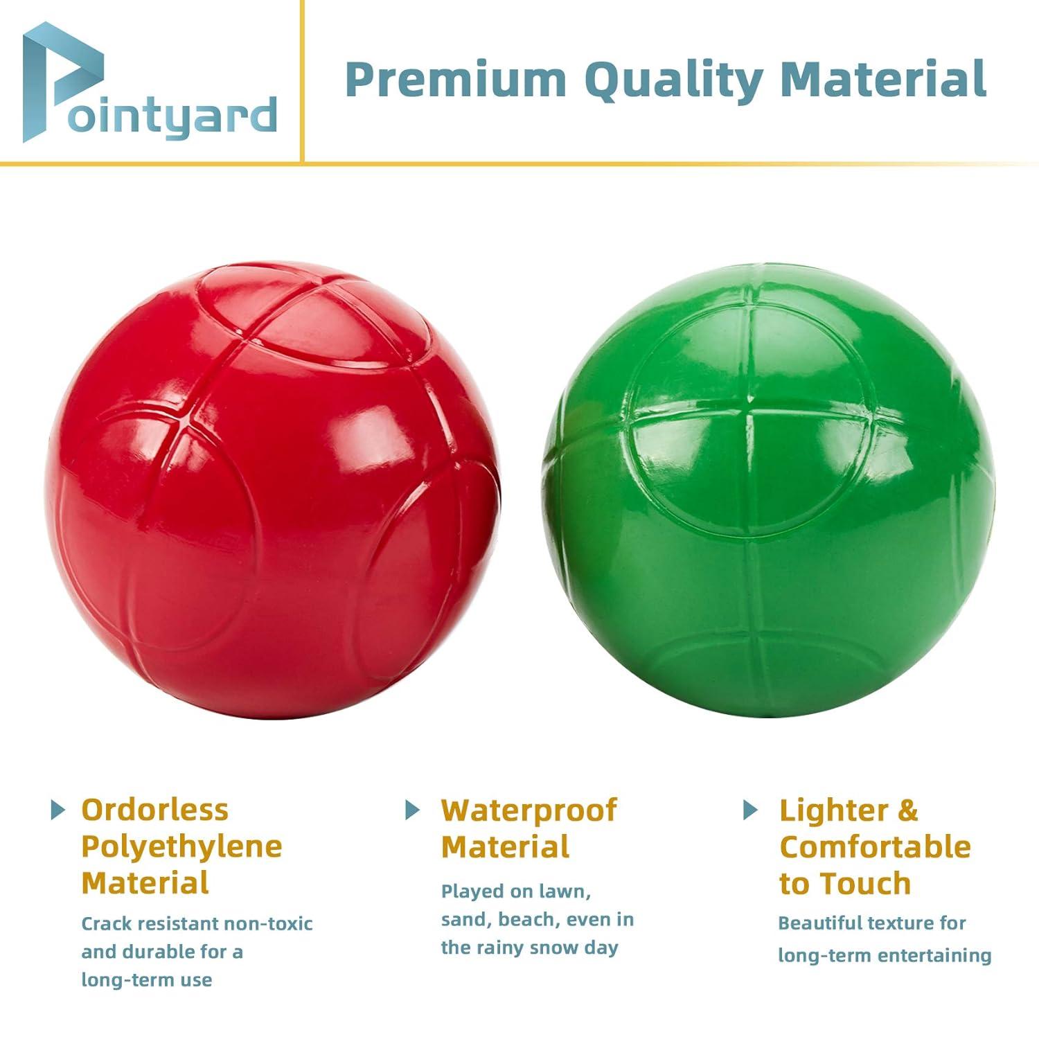 ropoda 90mm Bocce Ball Set, Lighter Bocce Ball for Beginners with 8 Balls, Pallino, Case and Measuring Rope for Backyard/Beach/Lawn, Composite Plastic for Kids Teens Beginners