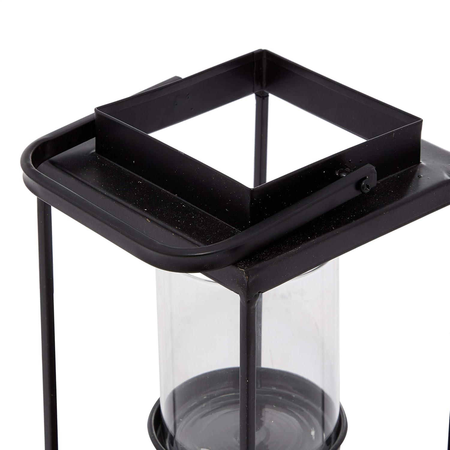 DecMode Indoor 13", 12"H Contemporary Metal Candle Holder, Black, 1 - Piece