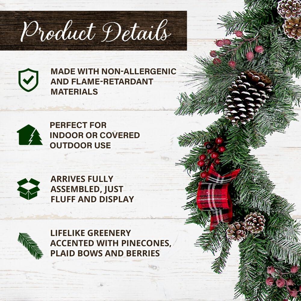 Fraser Hill Farm Christmas Wreath 72'' in. Faux Spruce Garland