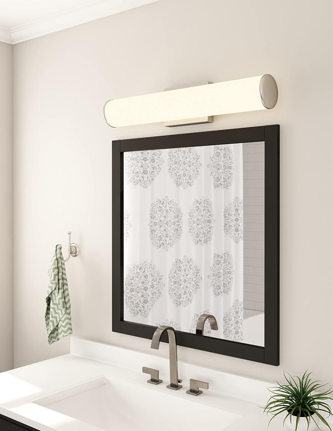 Espresso Wood 30" Square Bathroom Vanity Mirror