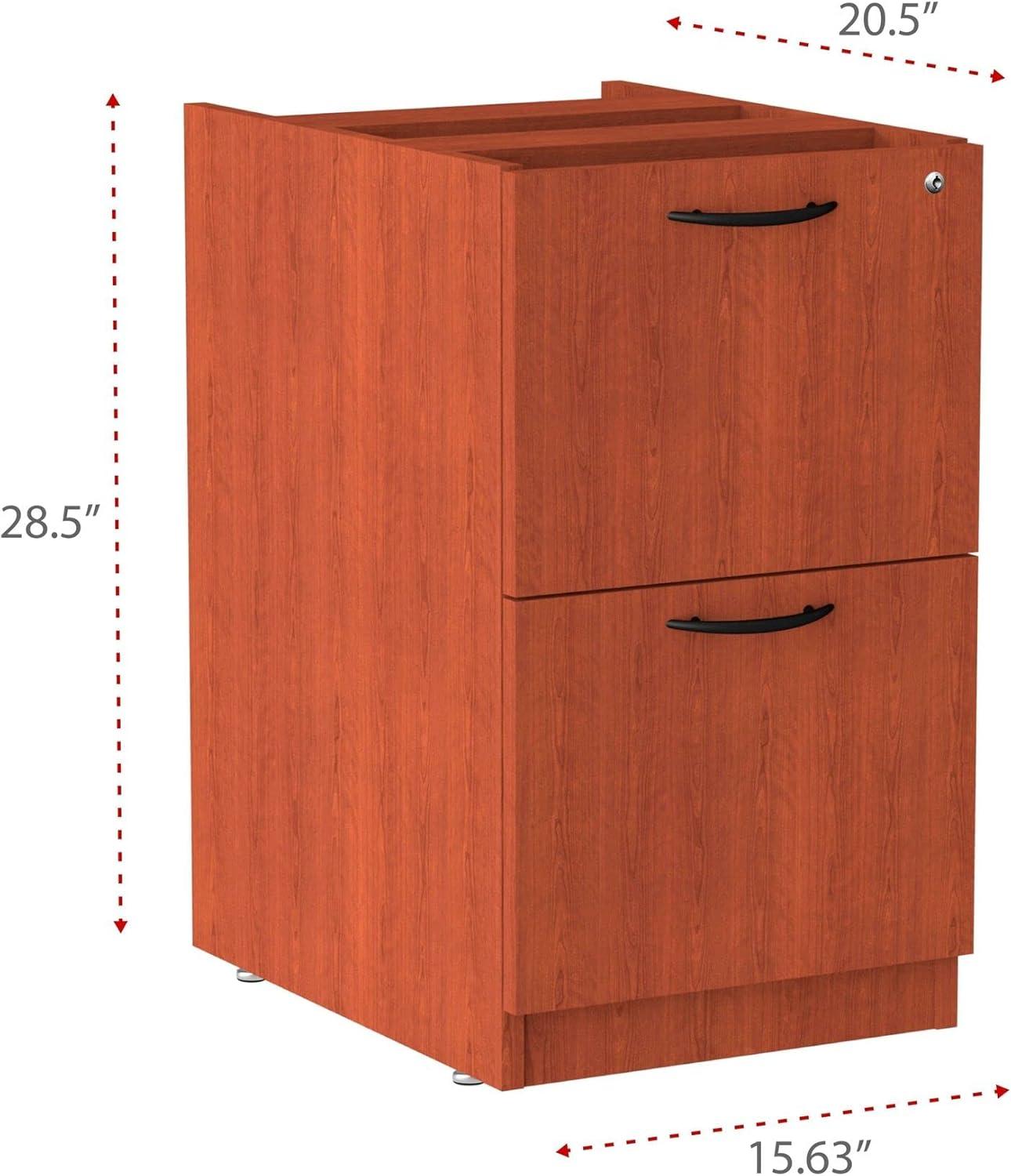 Cherry Medium 15.625'' Lockable 2-Drawer Legal File Pedestal