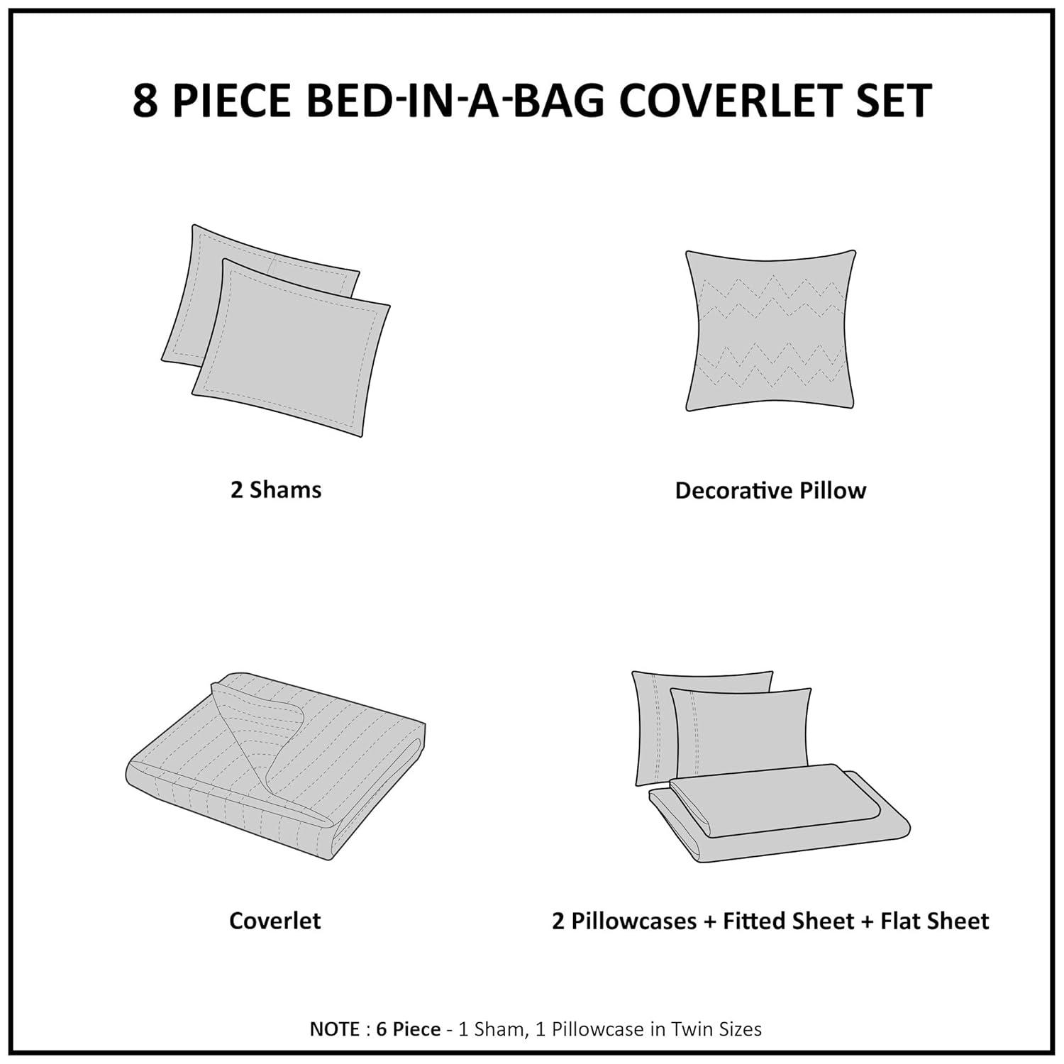 Madison Park Essentials Saben Microfiber Quilt Set with Cotton Bed Sheets