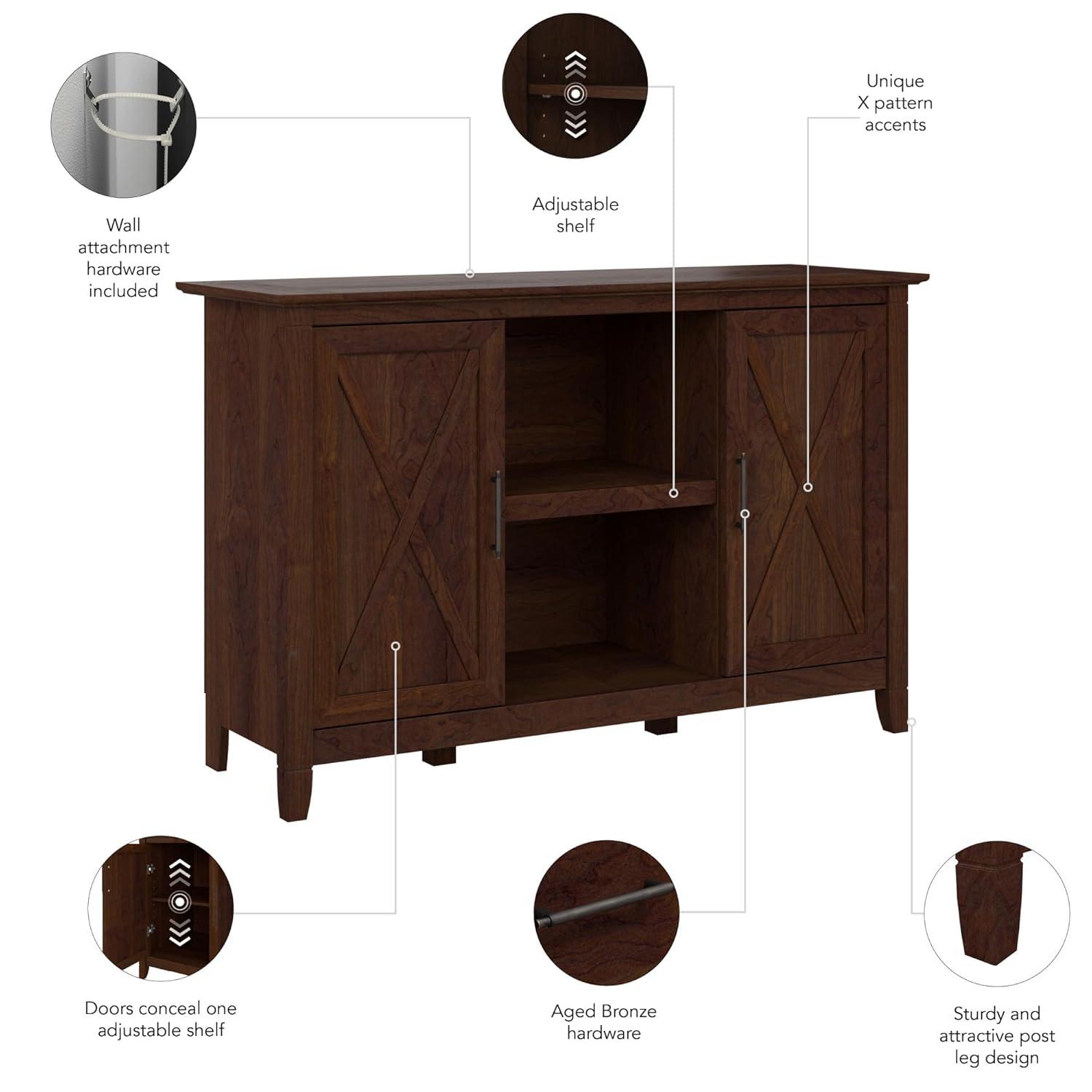 Key West Accent Cabinet with Doors in Bing Cherry - Engineered Wood