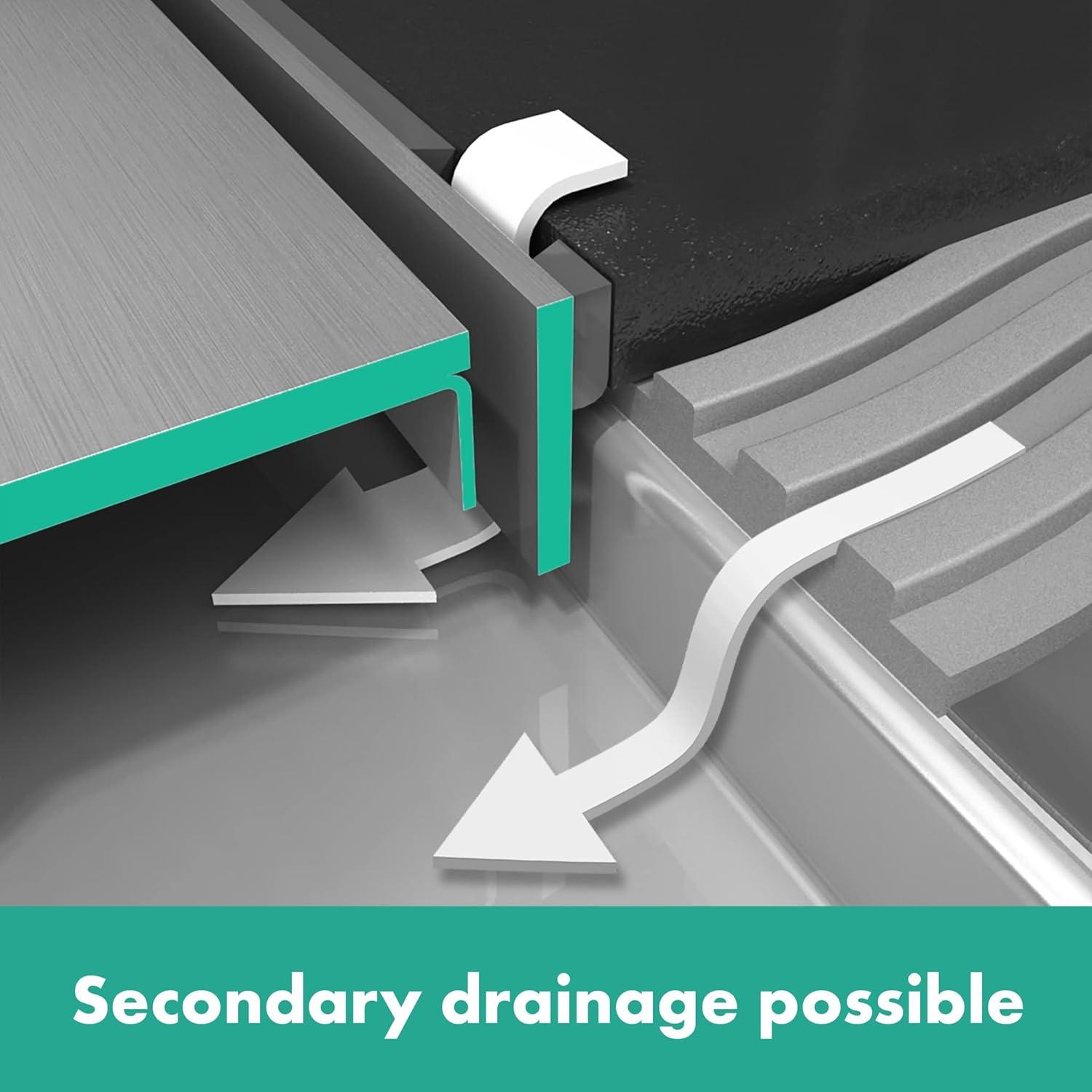 Rain Brilliance Boardwalk 4"x 4" Tile-In Shower Drain