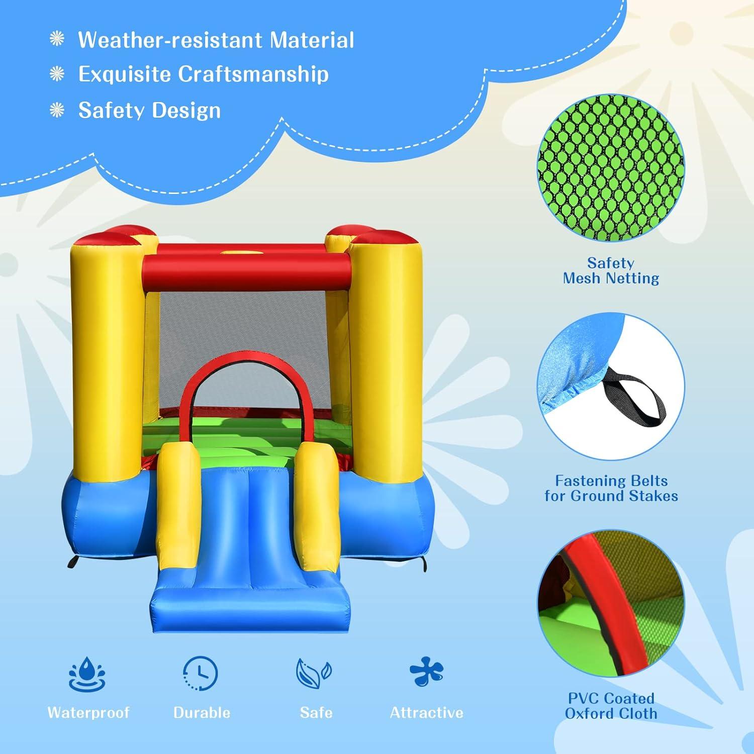 Costway Inflatable Bounce Castle Kids Jumping Bouncer Indoor Outdoor Blower Excluded