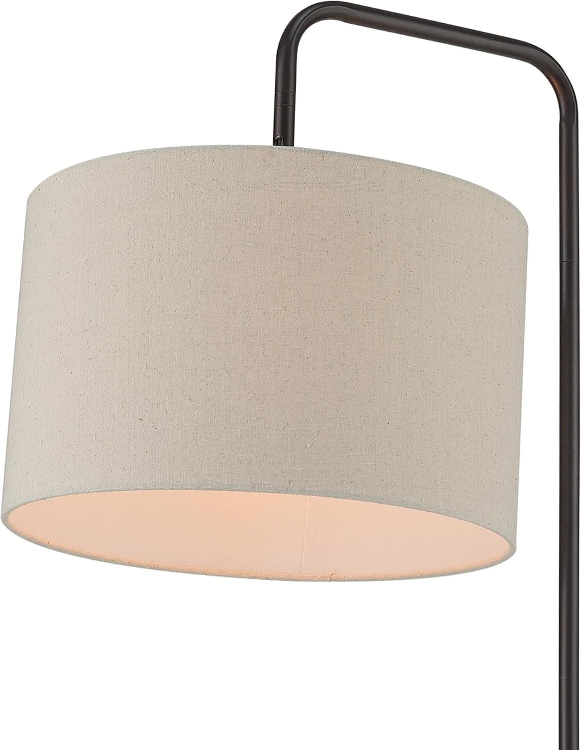 Globe Electric Barden 58" Dark Bronze Floor Lamp with Beige Fabric Shade, 67395