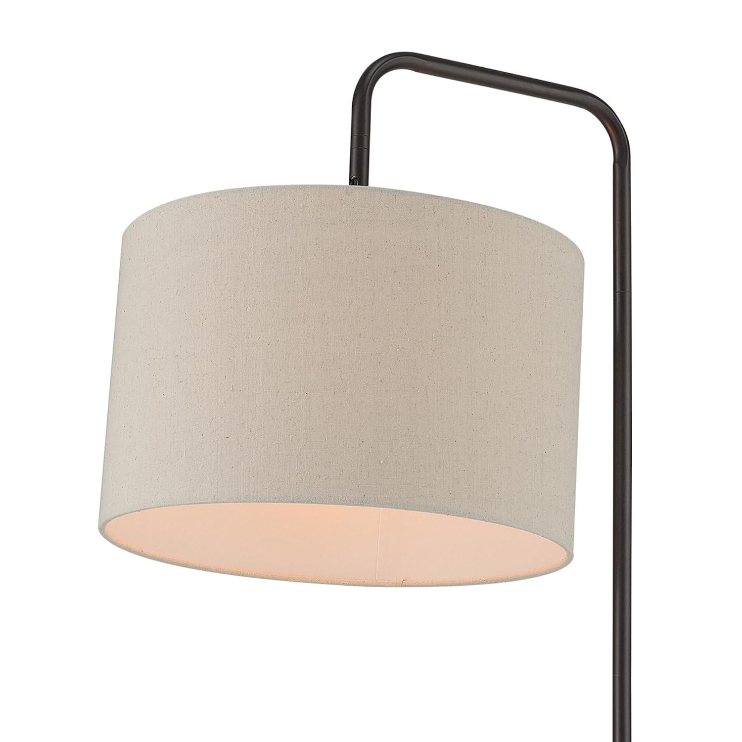 Globe Electric Barden 58" Dark Bronze Floor Lamp with Beige Fabric Shade, 67395