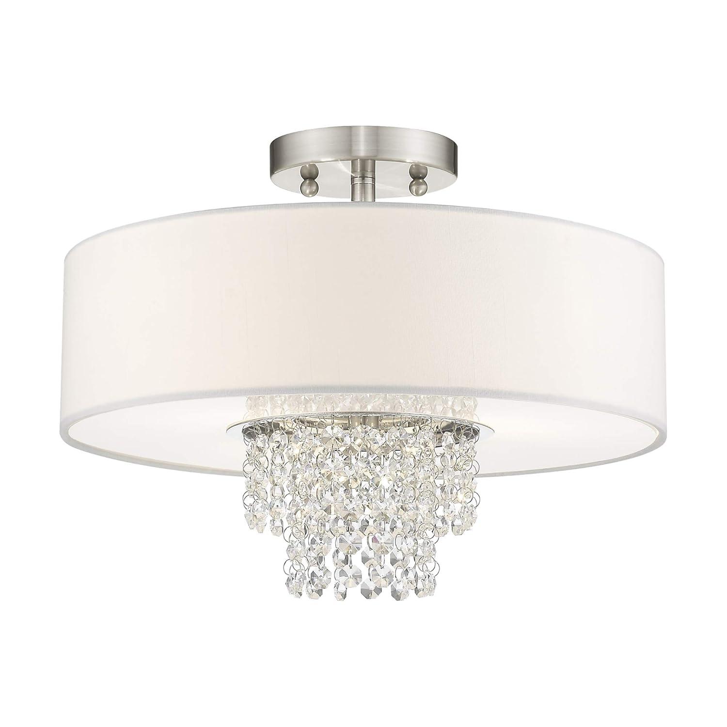 Livex Lighting Carlisle 3 - Light Semi-Flush Mount in  Brushed Nickel