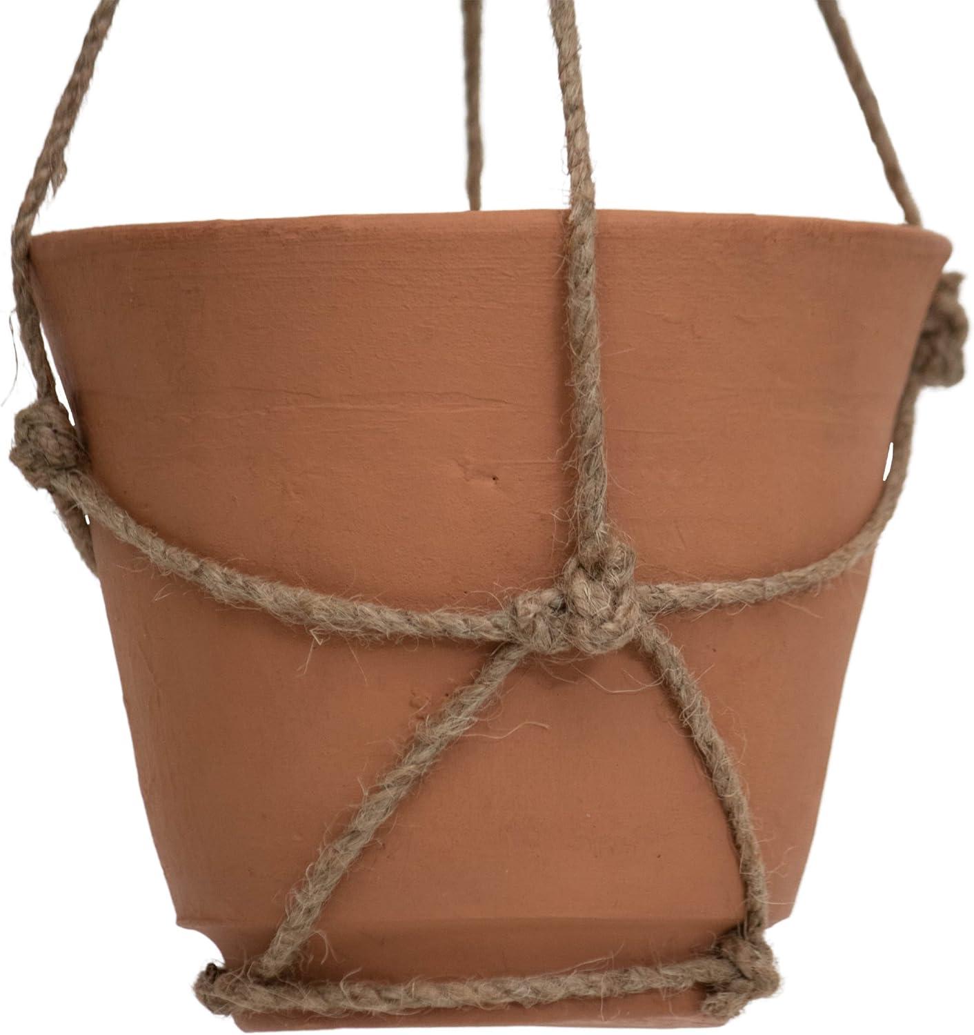 Hanging Terracotta Terracotta & Jute Planter - Foreside Home & Garden