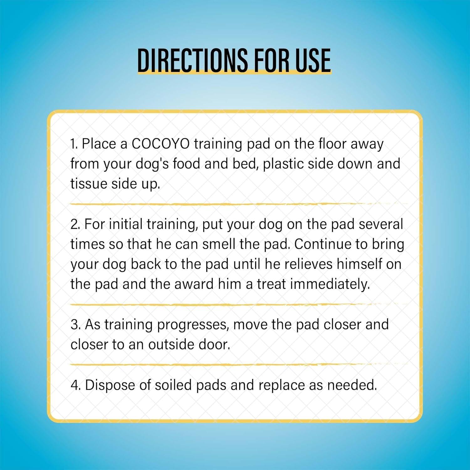 Cocoyo Best Value Training Pads 30 Count | Dog Pee Pads | Super Absorbent Puppy Pads,22"*22",Blue