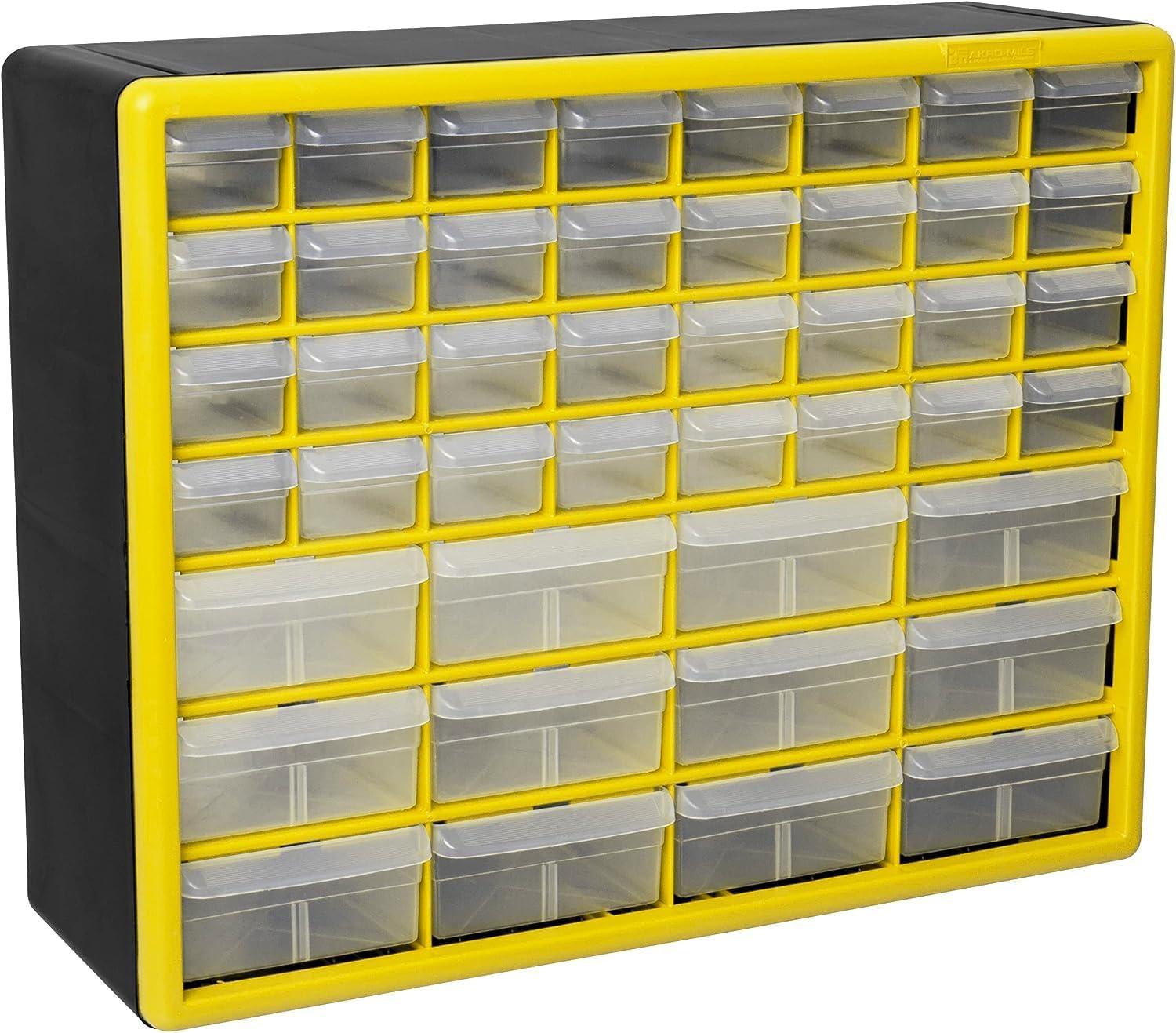 Yellow 44-Drawer Plastic Storage Cabinet Organizer