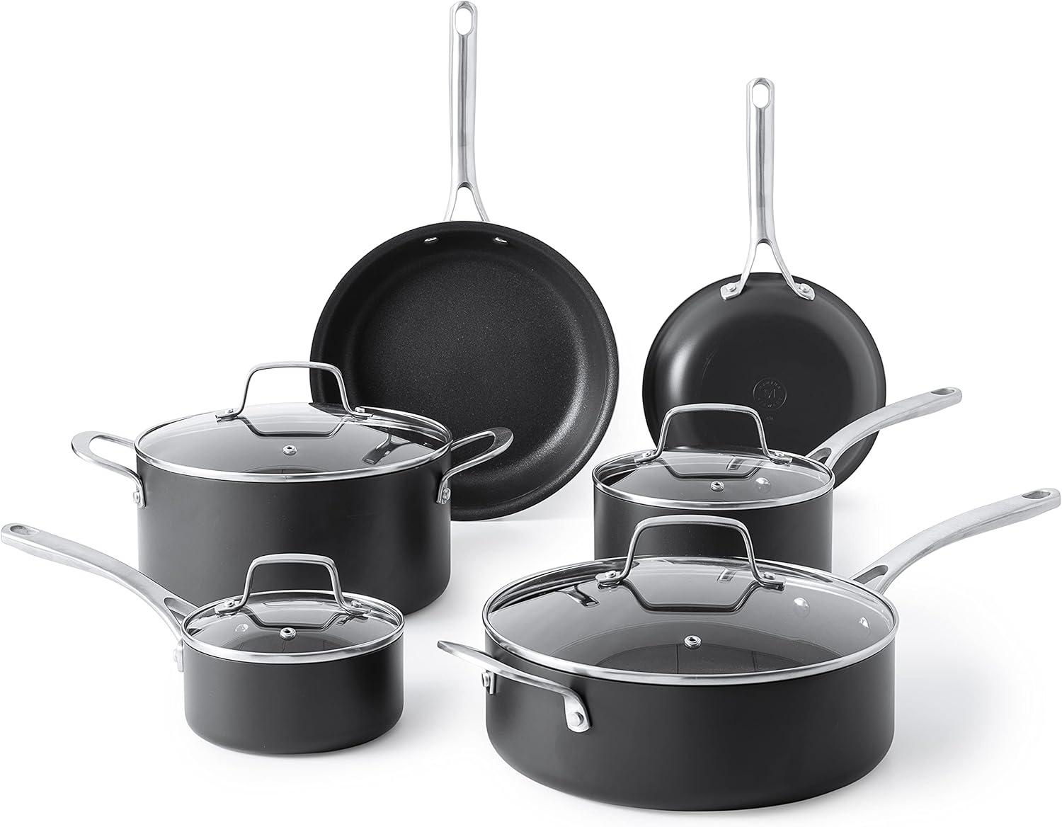 Martha Stewart 10 Piece Hard-Anodized Aluminum Non Stick Cookware Set