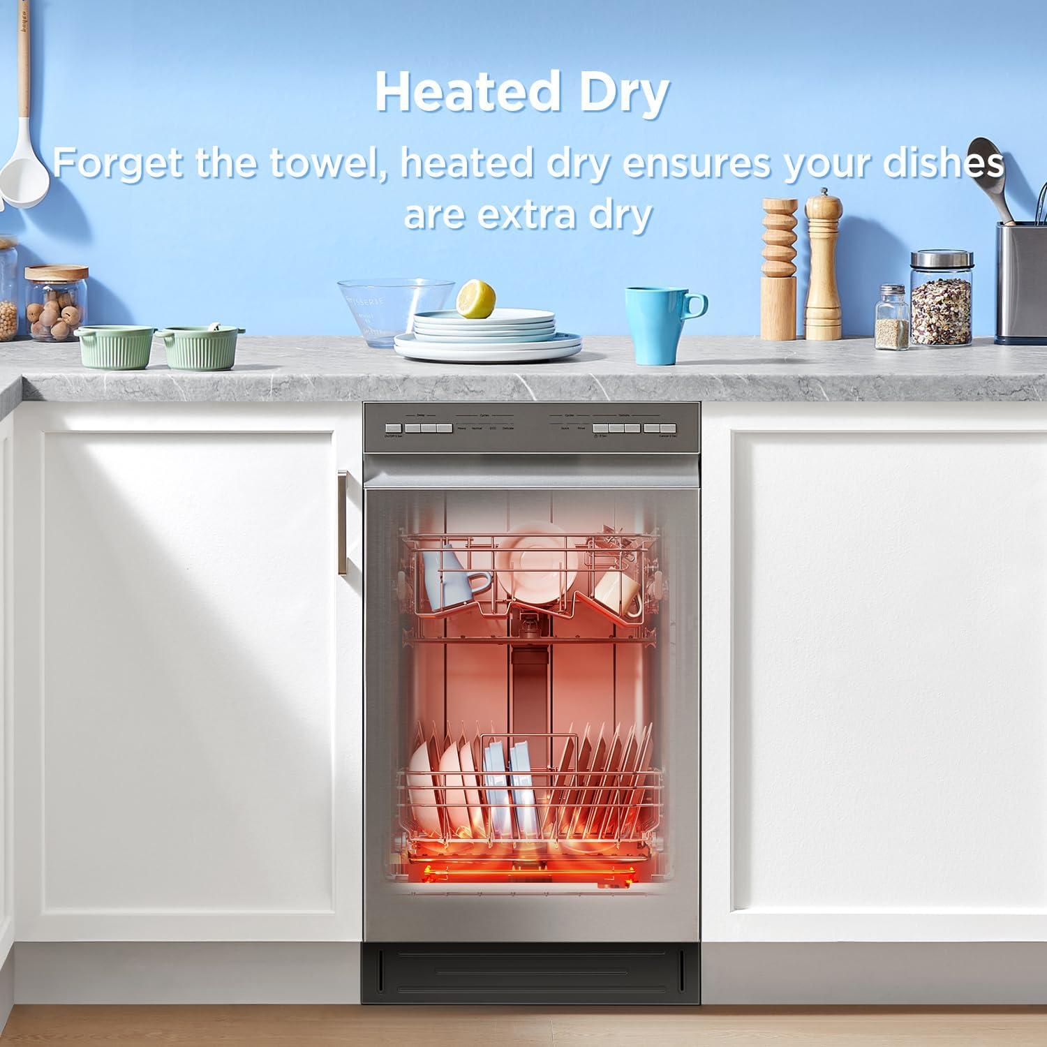 Midea Built-in Dishwasher with 8 Place Settings, 6 Washing modes, Stainless Steel Tub, Heated Dry, Energy Star