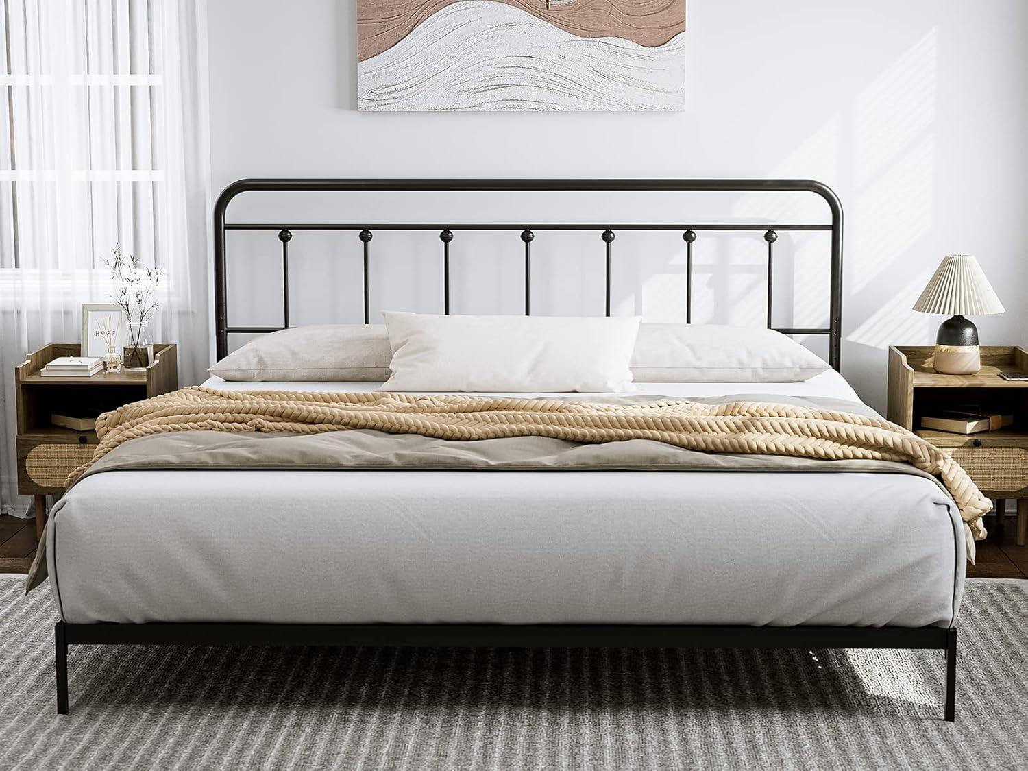 August Grove® August Grove® Metal Headboard - Adjustable Height - Farmhouse Victorian Style