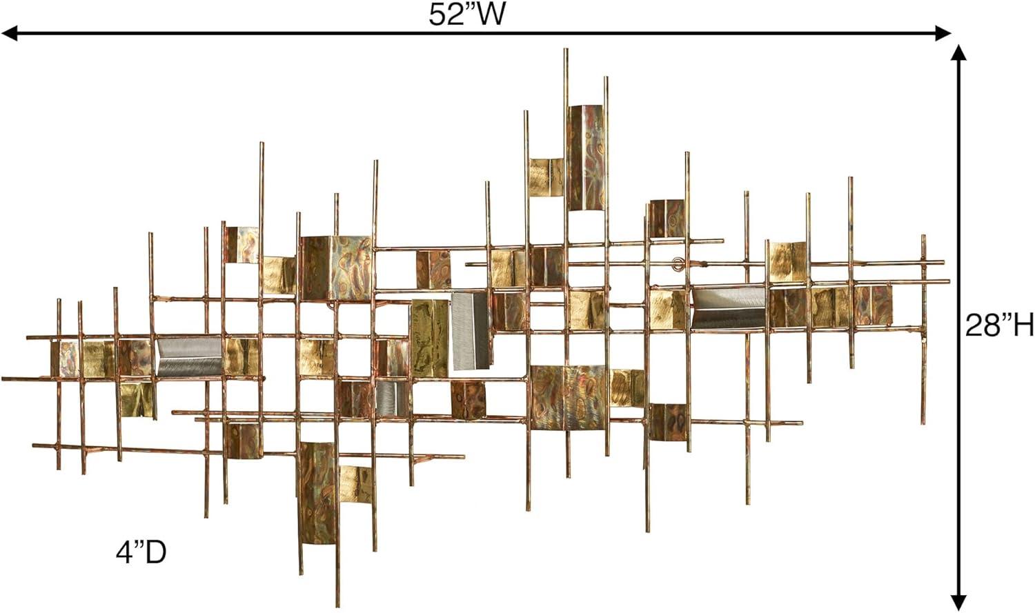 Large Abstract Copper and Stainless Steel Wall Sculpture