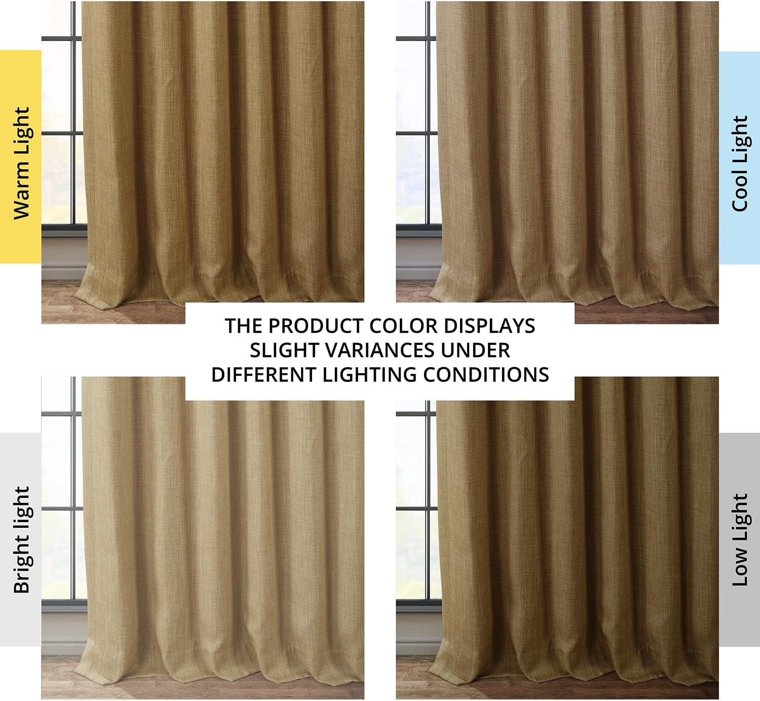 HPD Half Price Drapes Butterscotch Faux Linen Room Darkening Curtains for Bedroom & Living Room Curtains (1 Panel), Door & Window Curtains 120 inches long, 50W X 120L